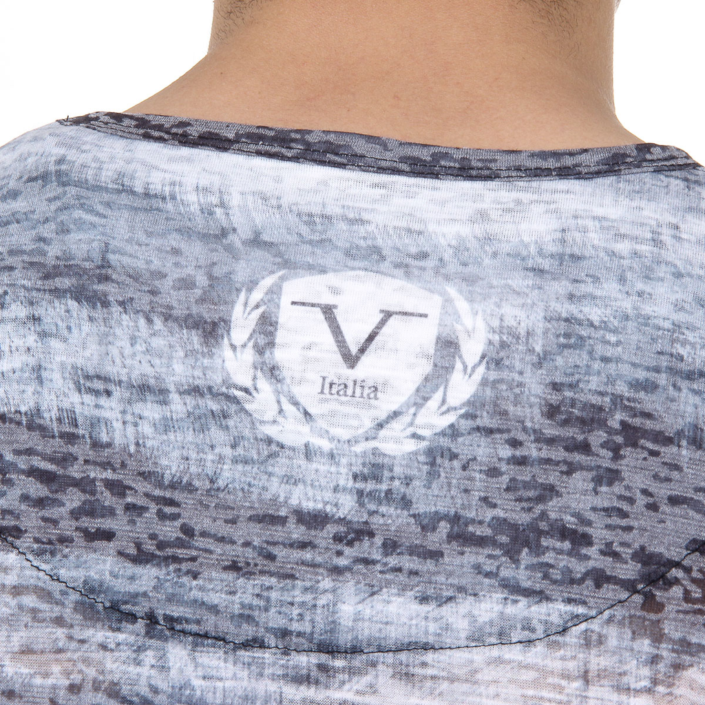 V 1969 Italia Mens T-shirt Short Sleeves Round Neck Black LOGAN