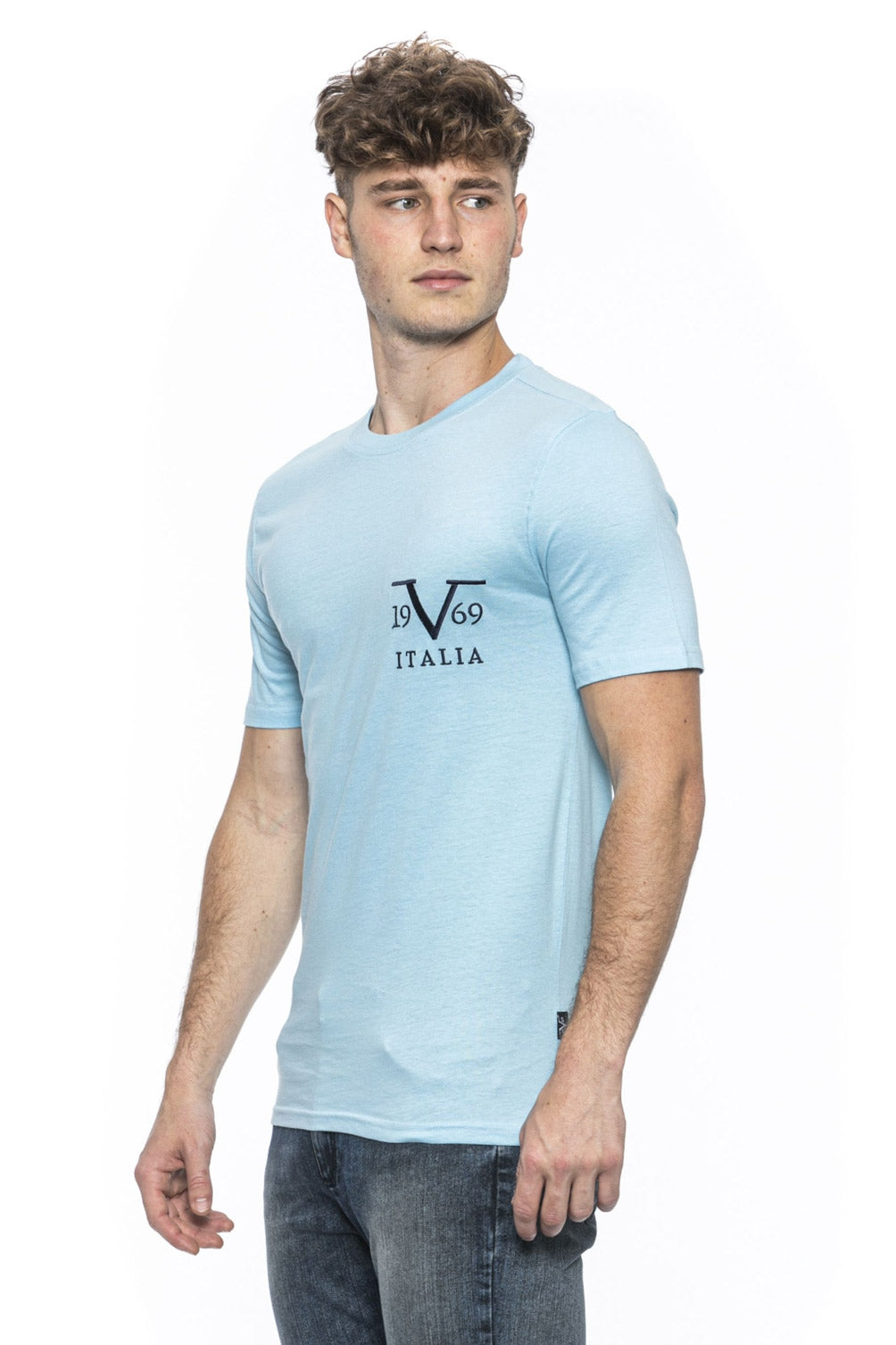 19V69 Italia Camiseta para hombre Azul TROY AZUL CLARO