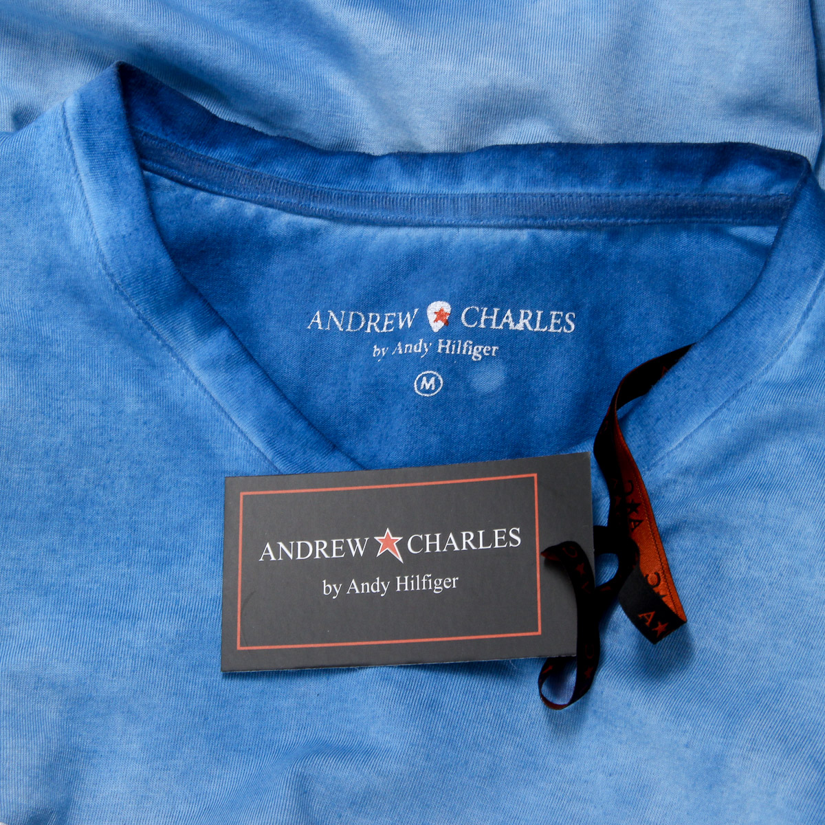Camiseta Andrew Charles para hombre, manga corta, cuello en V, azul claro, KOFI