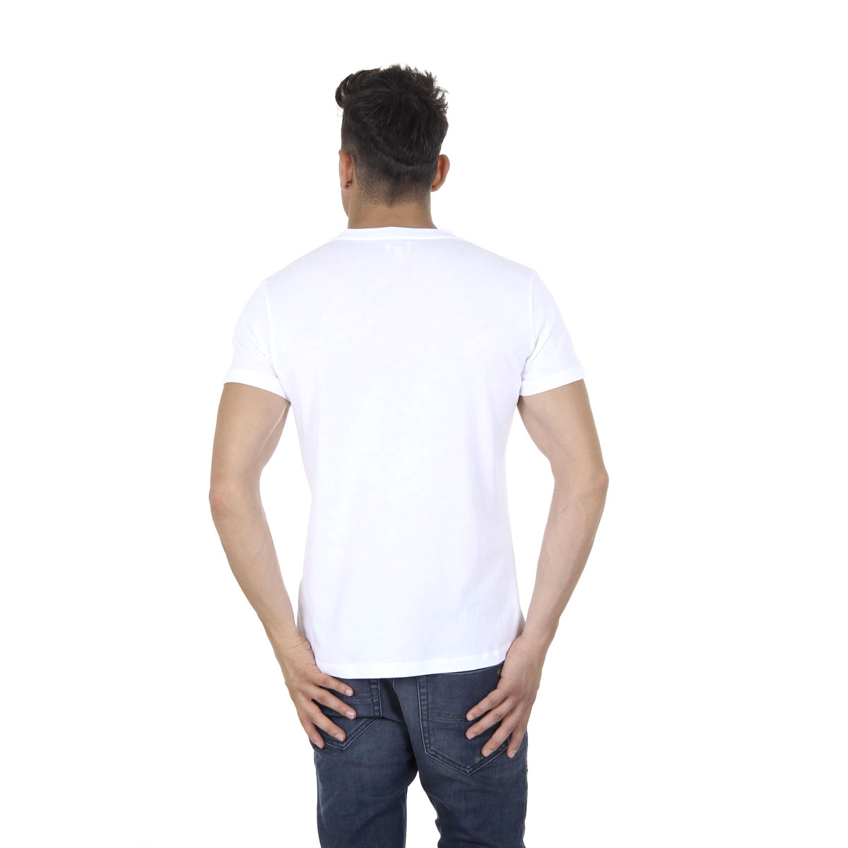 Diesel Mens T-Shirt Short Sleeves V-Neck 00SDG0 R091B 100 T-KRITIL