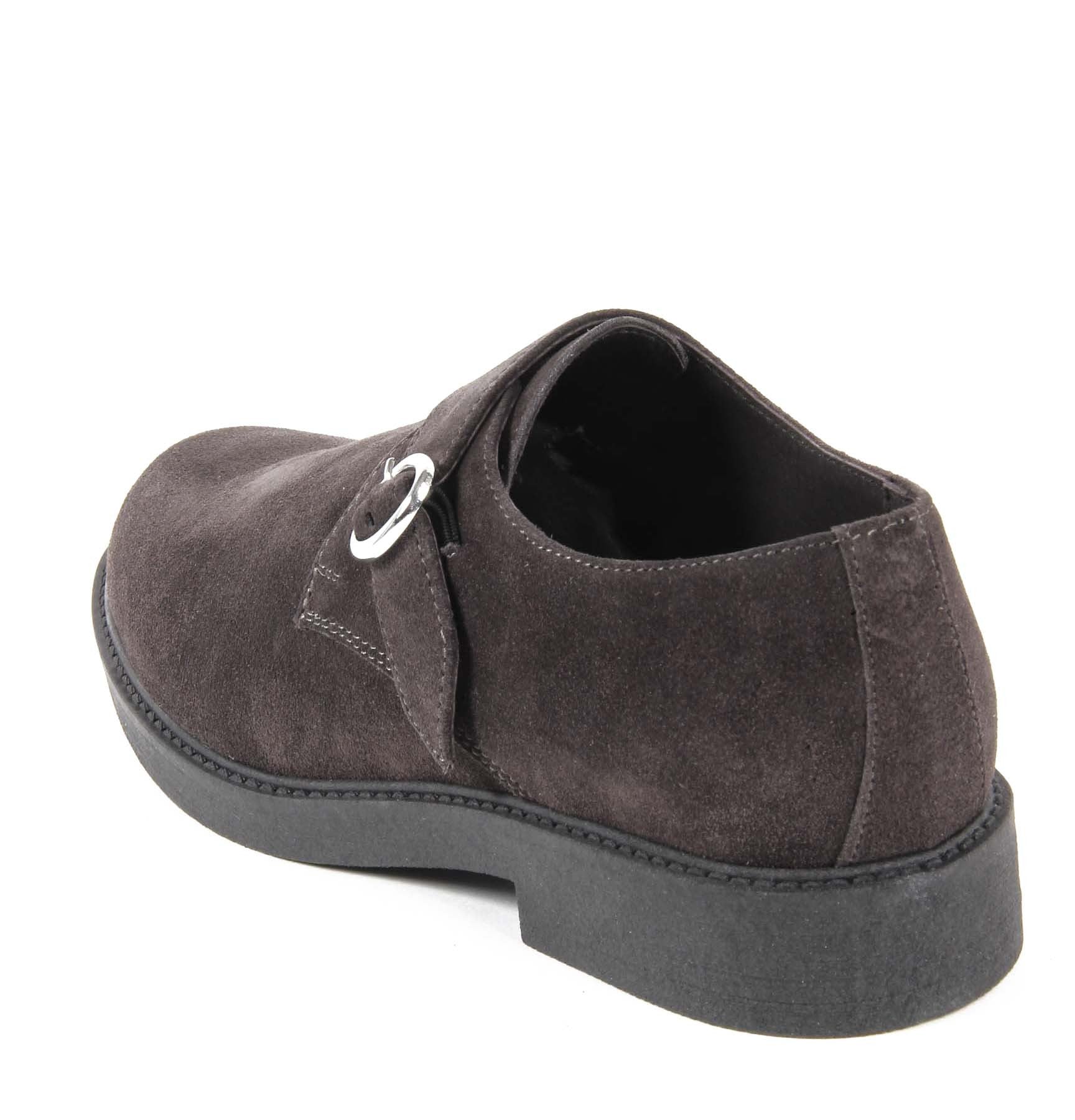 V 1969 Italia Zapato tipo monje para hombre con correa V134 CAMOSCIO GRIGIO INVERNALE