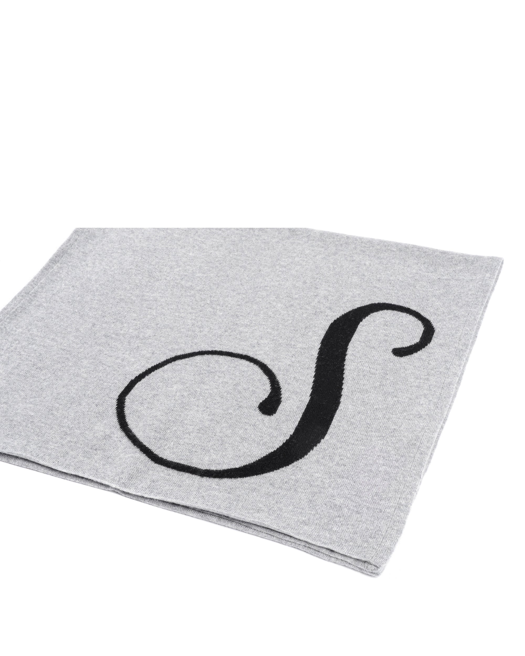 Bufanda de cachemira con monograma - Gris