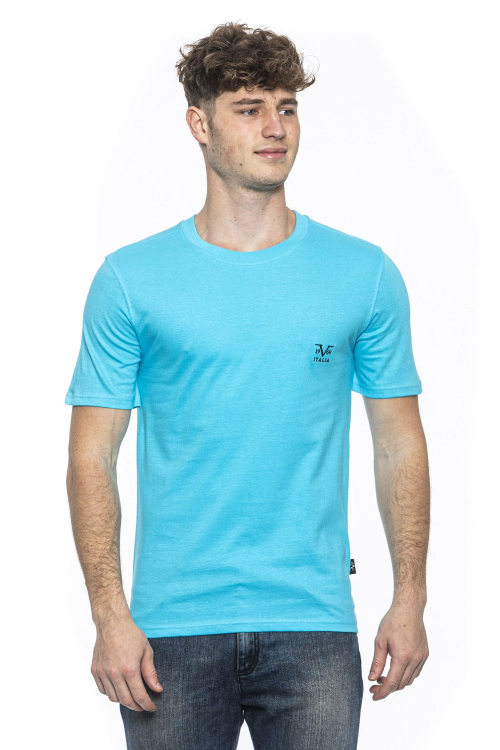 Camiseta 19V69 Italia para hombre azul claro ERIC TURQUESA