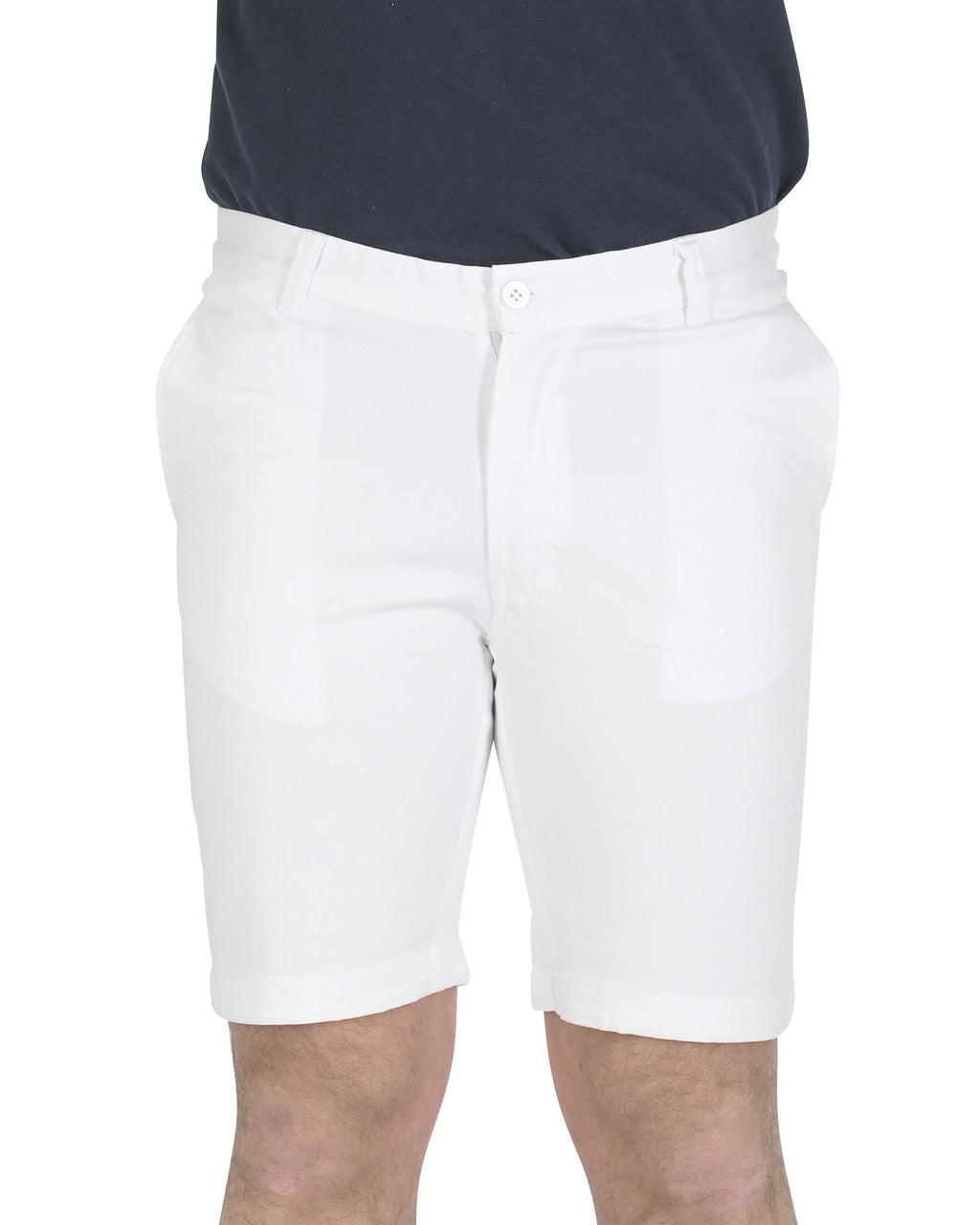 Bermudas italianas 19V69 para hombre, color blanco bérgamo