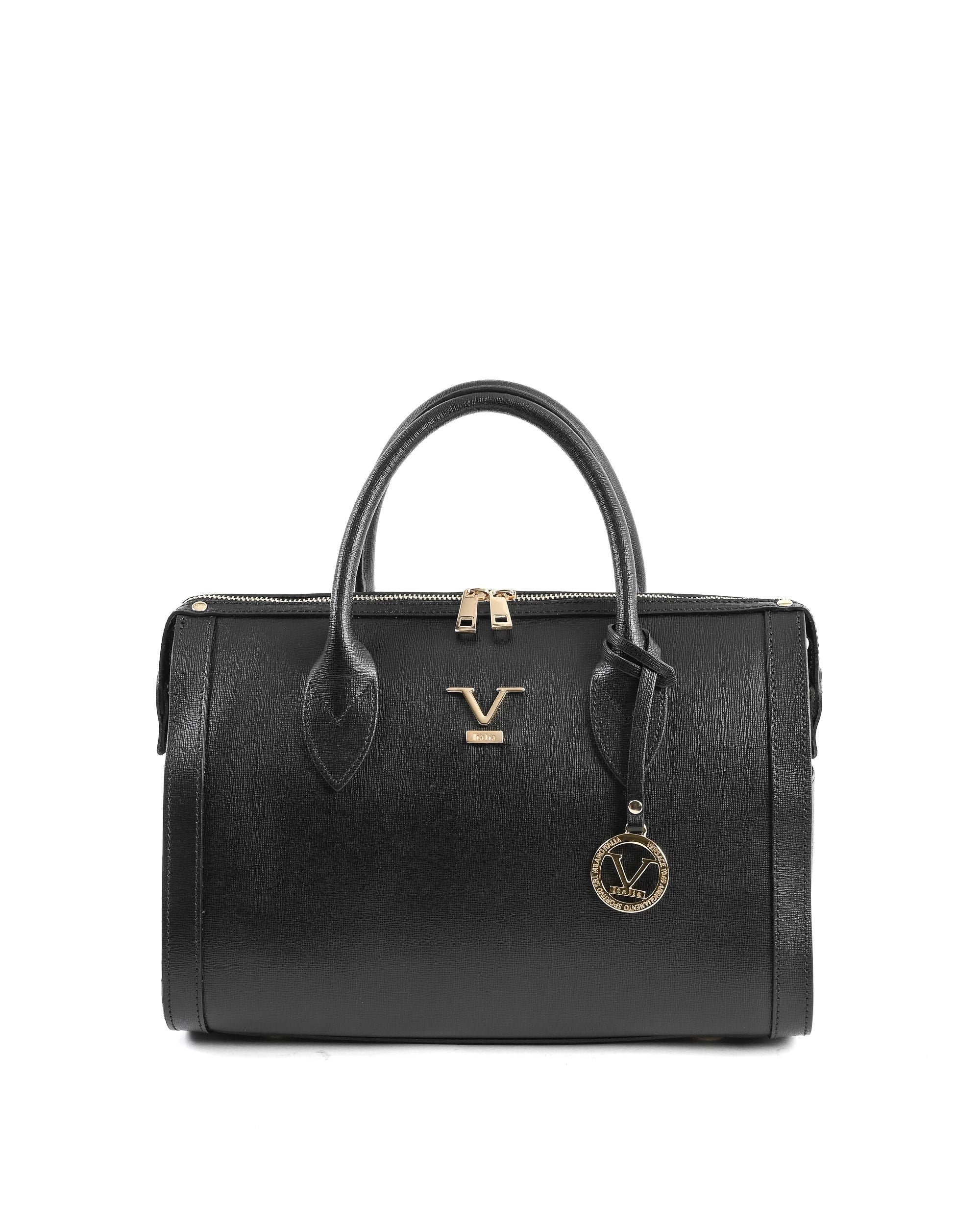 Bolso de mano para mujer V Italia negro V014-G SAFFIANO NERO