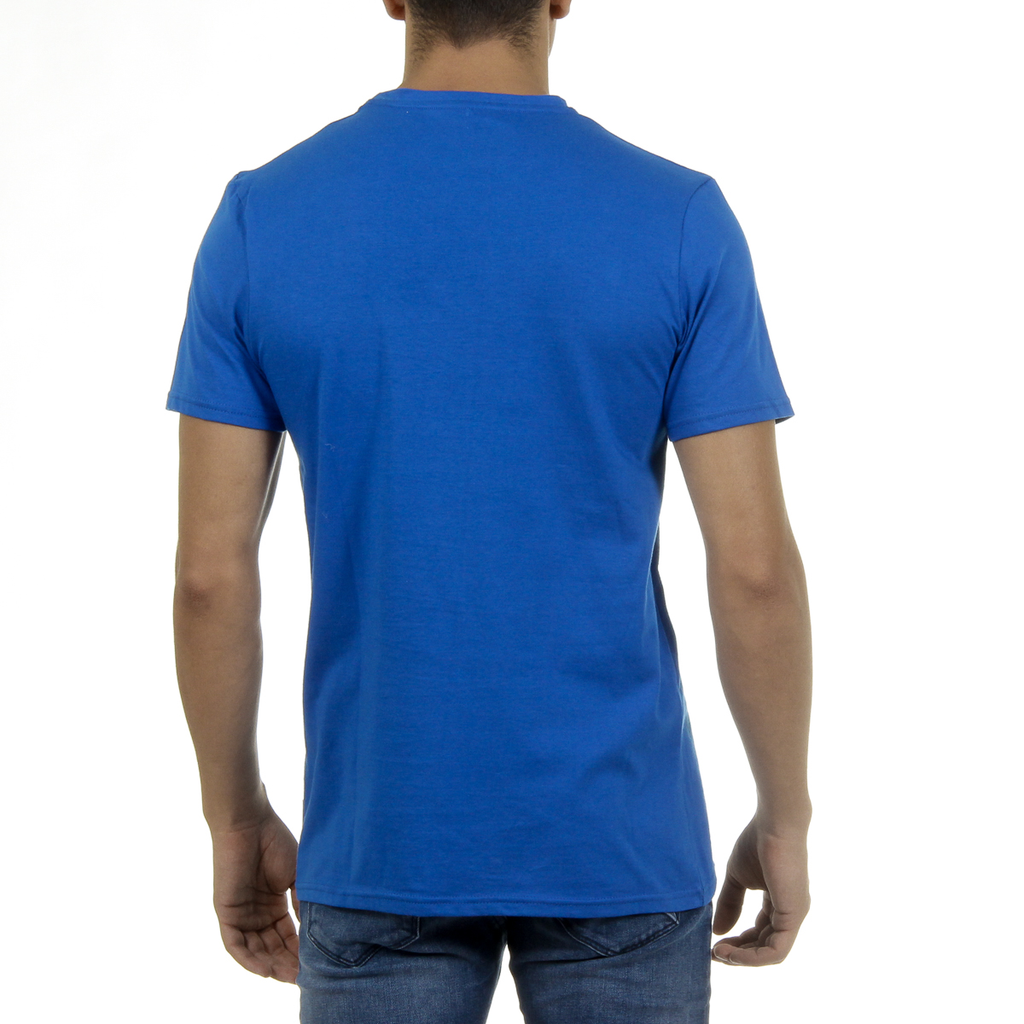 Camiseta Andrew Charles para hombre, manga corta, cuello redondo, azul, KEITA