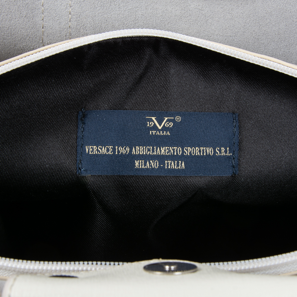 Bolso de mano para mujer V 1969 Italia en JERSEY blanco