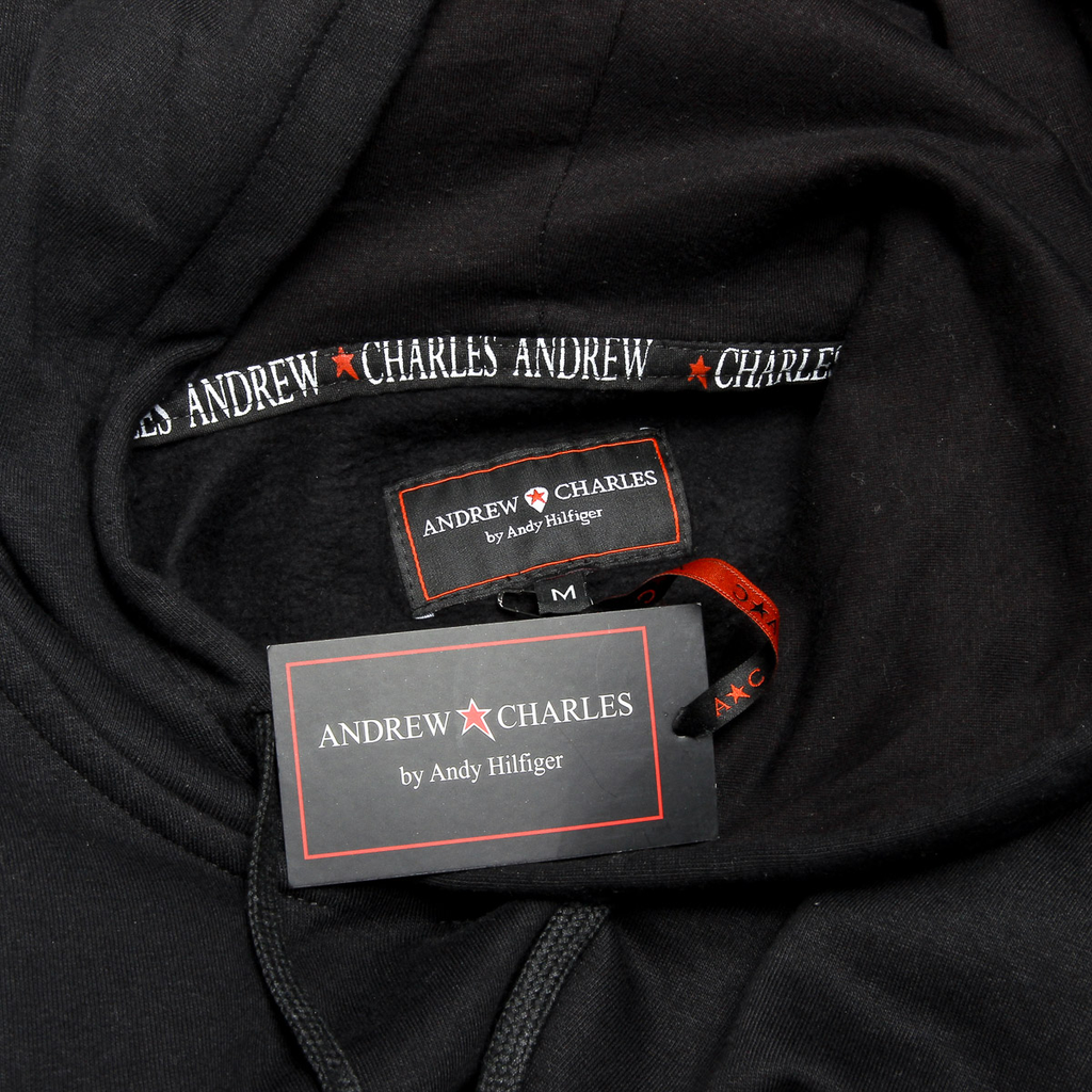 Sudadera con capucha Andrew Charles para hombre, manga larga, cuello redondo, color negro FIFI