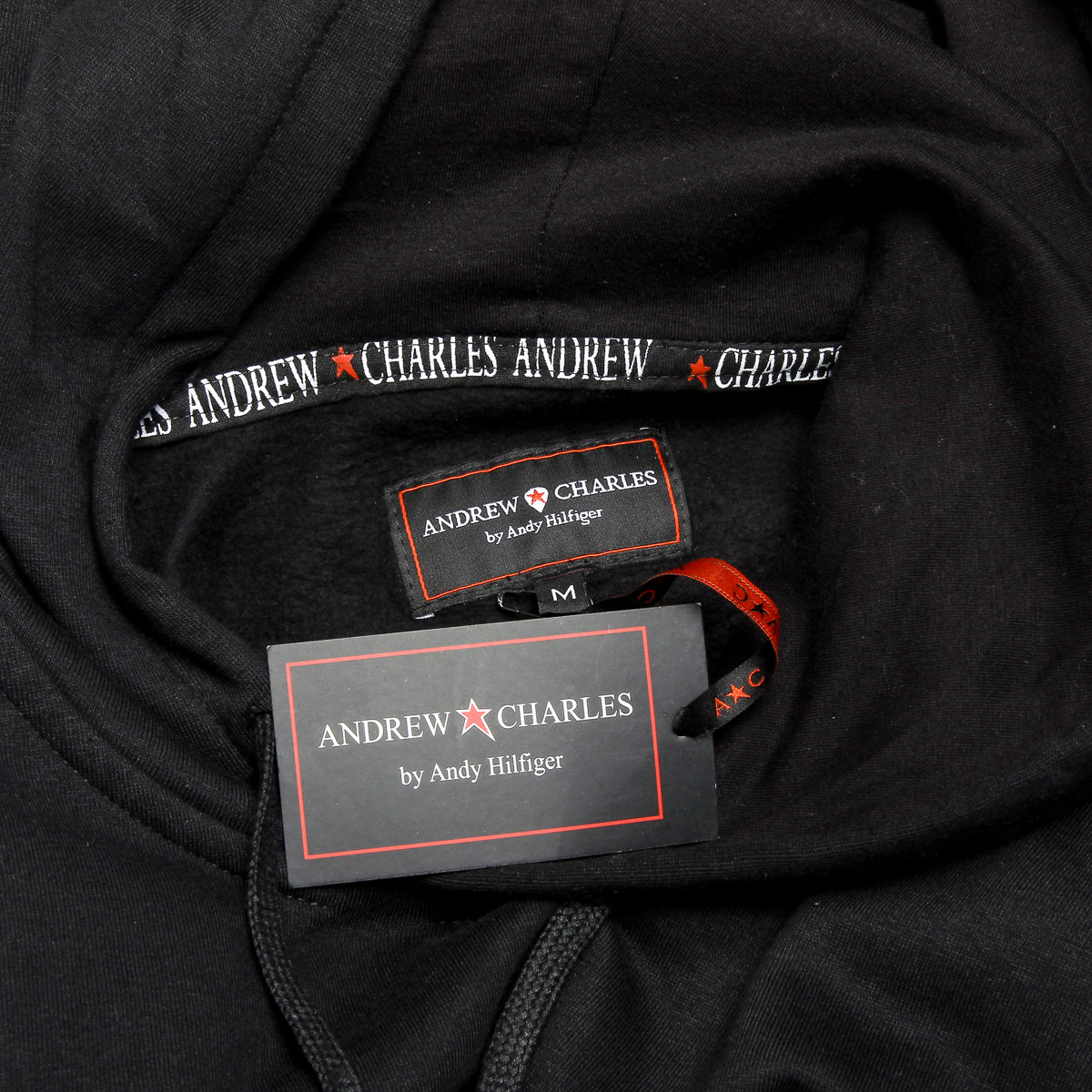 Sudadera con capucha Andrew Charles para hombre, manga larga, cuello redondo, color negro FIFI
