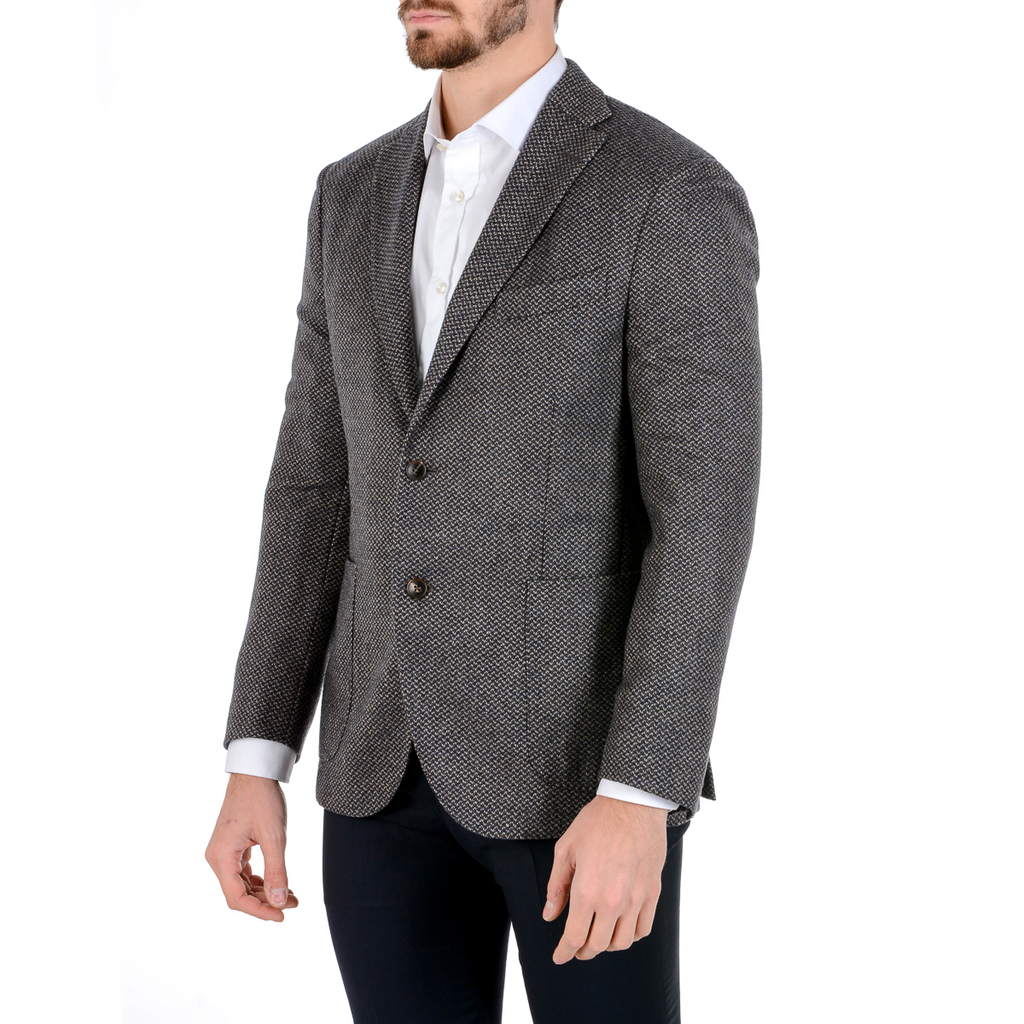 Chaqueta Boglioli Milano para hombre, manga larga, gris oscuro