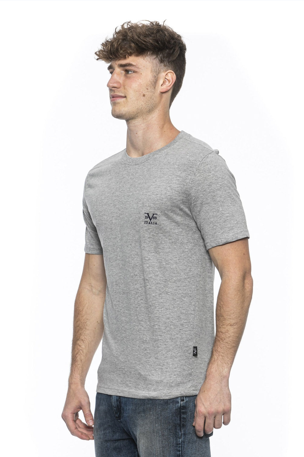 Camiseta Italia 19V69 para hombre, color gris, ERIC GREY