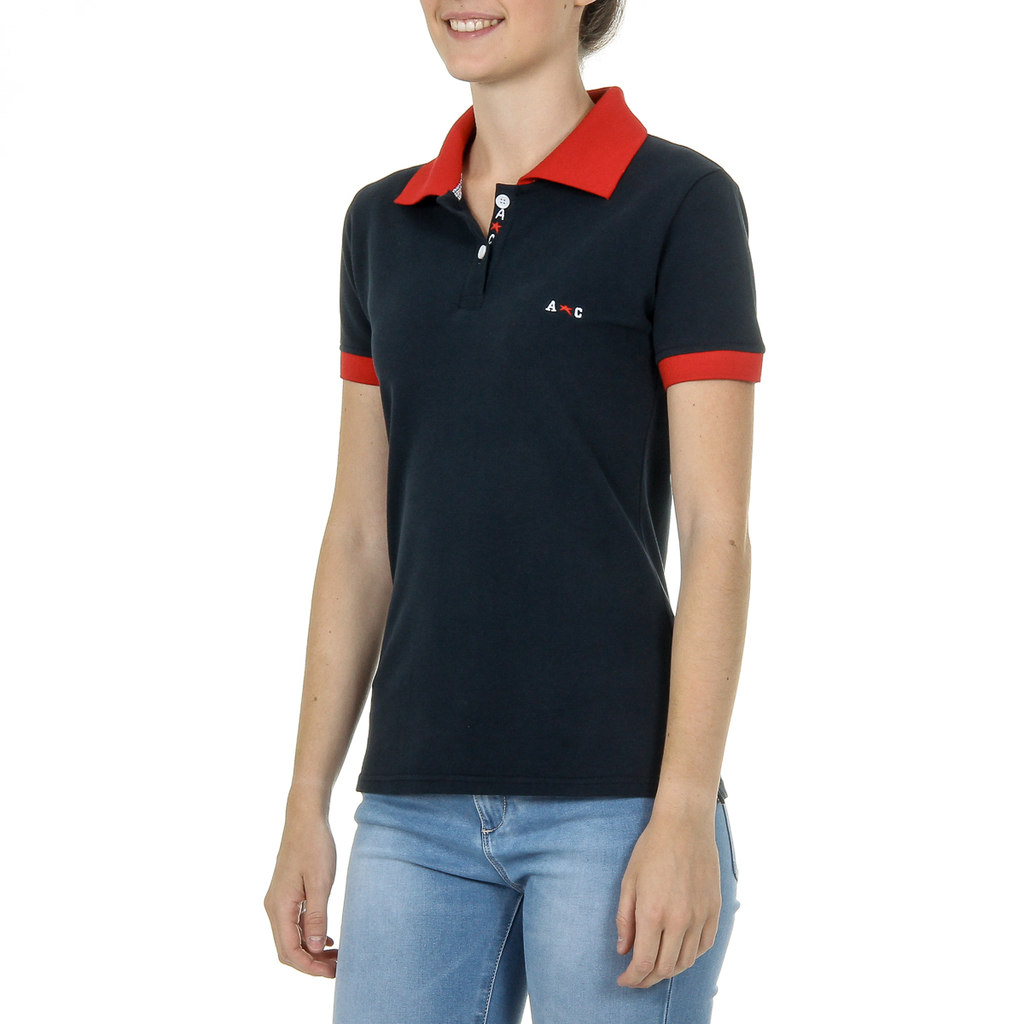 Polo Andrew Charles para mujer, manga corta, azul oscuro, NIA