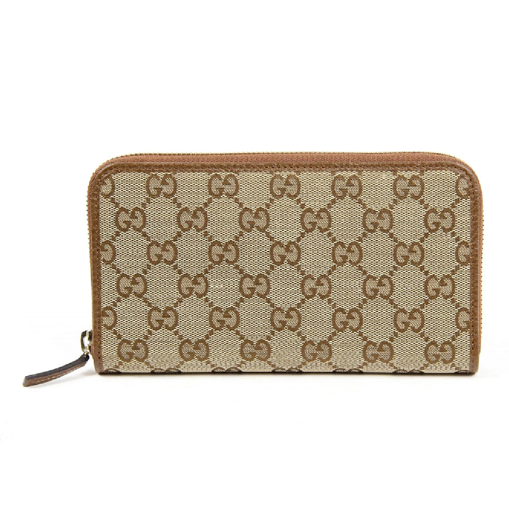 Cartera de mano con cremallera alrededor GG Guccissima de lona con cristales para mujer de Gucci
