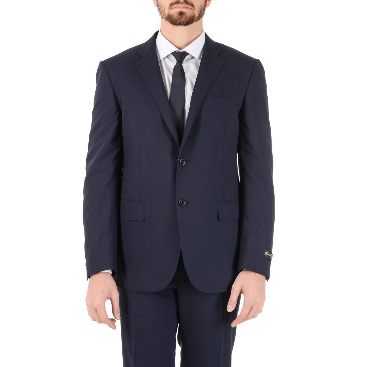 Traje Corneliani para hombre, manga larga, azul oscuro, talla Super 140