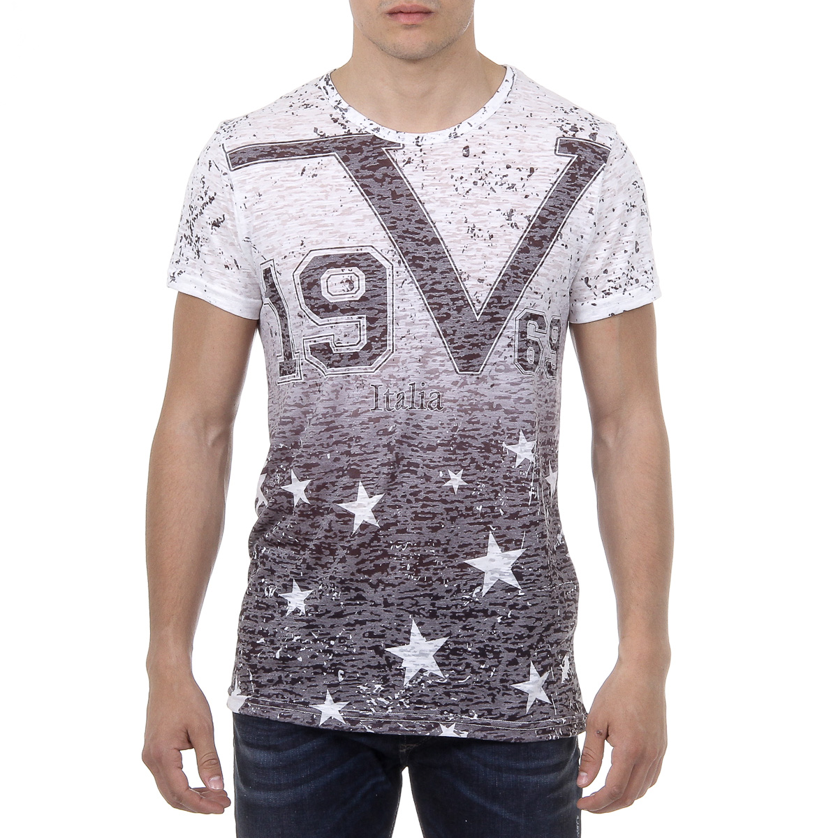 V 1969 Italia Mens T-shirt Short Sleeves Round Neck Multicolor DAVID