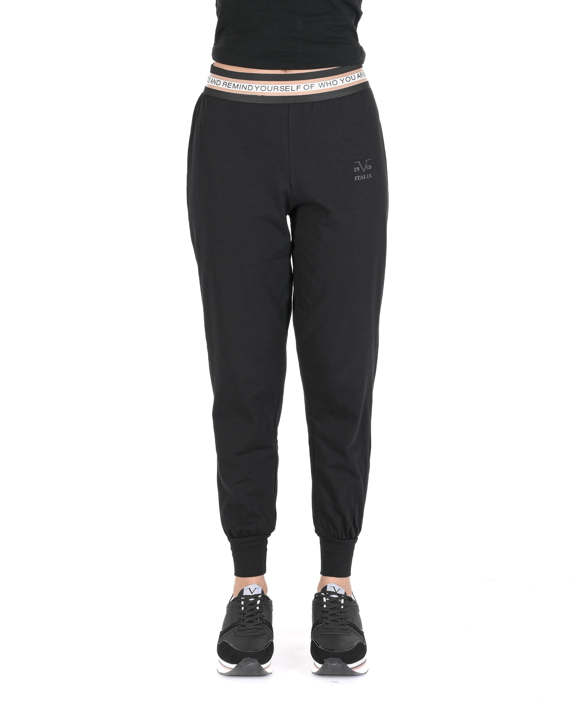 19V69 Italia Joggers para mujer QUOTE BLACK
