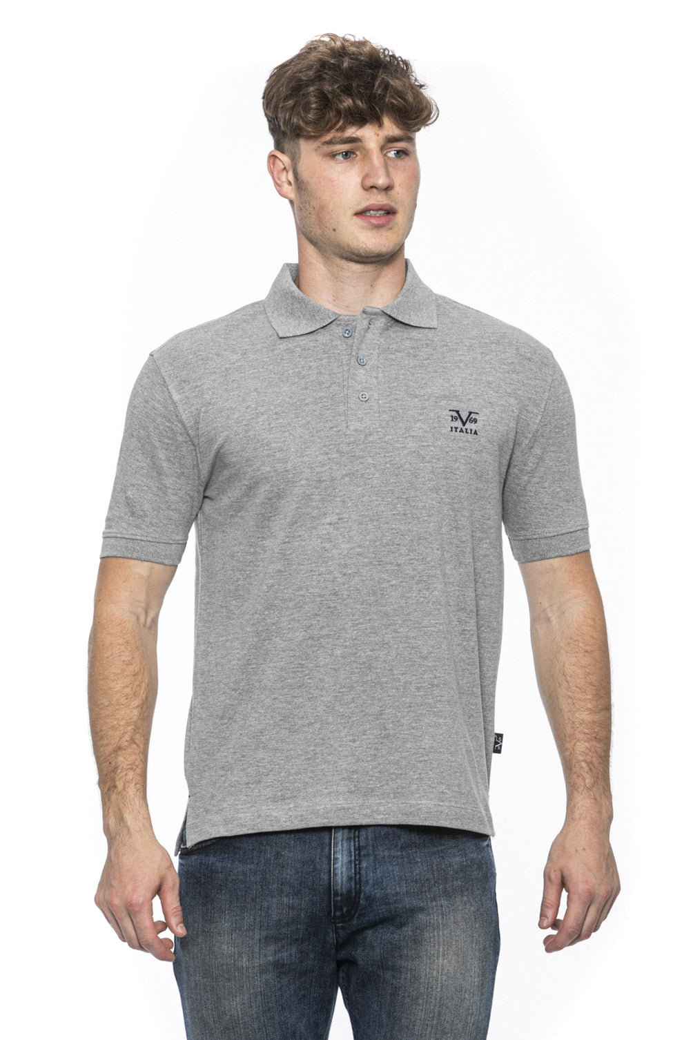 19V69 Italia Polo Hombre Gris RICAMO GRIS