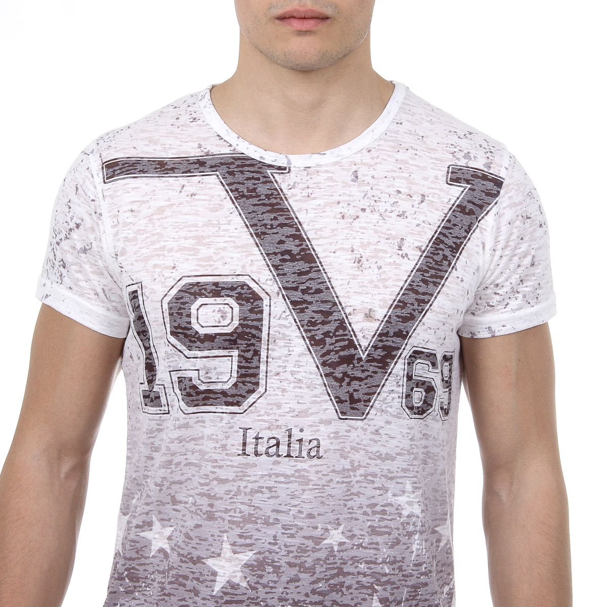 V 1969 Italia Mens T-shirt Short Sleeves Round Neck Multicolor DAVID