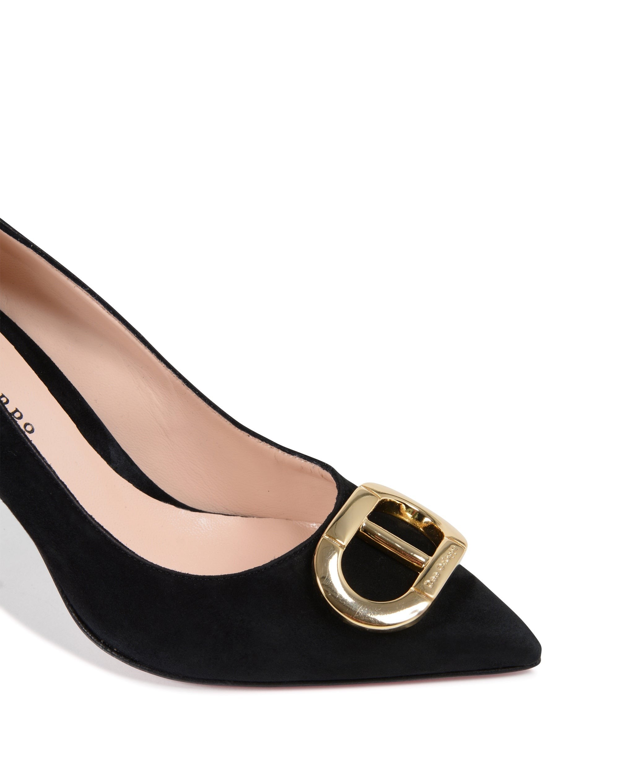 Zapatos de tacón de ante negros para fiesta de oficina