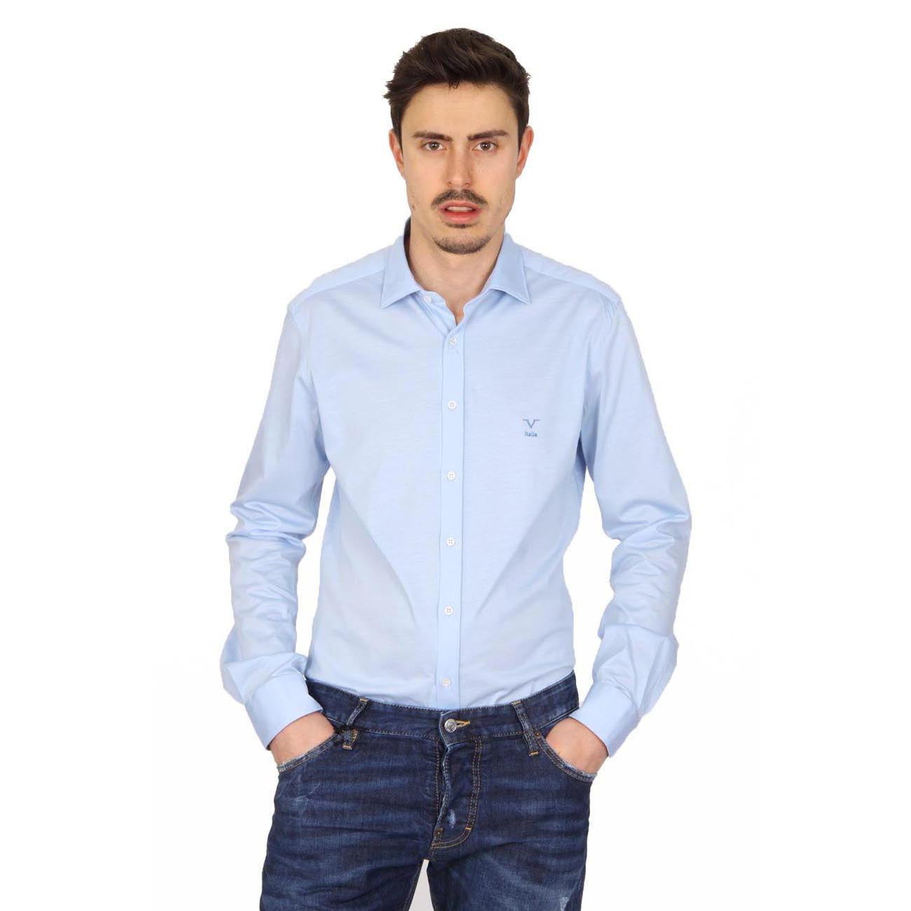 V 1969 Italia camisa de manga larga para hombre Paris Jersey Azzurro