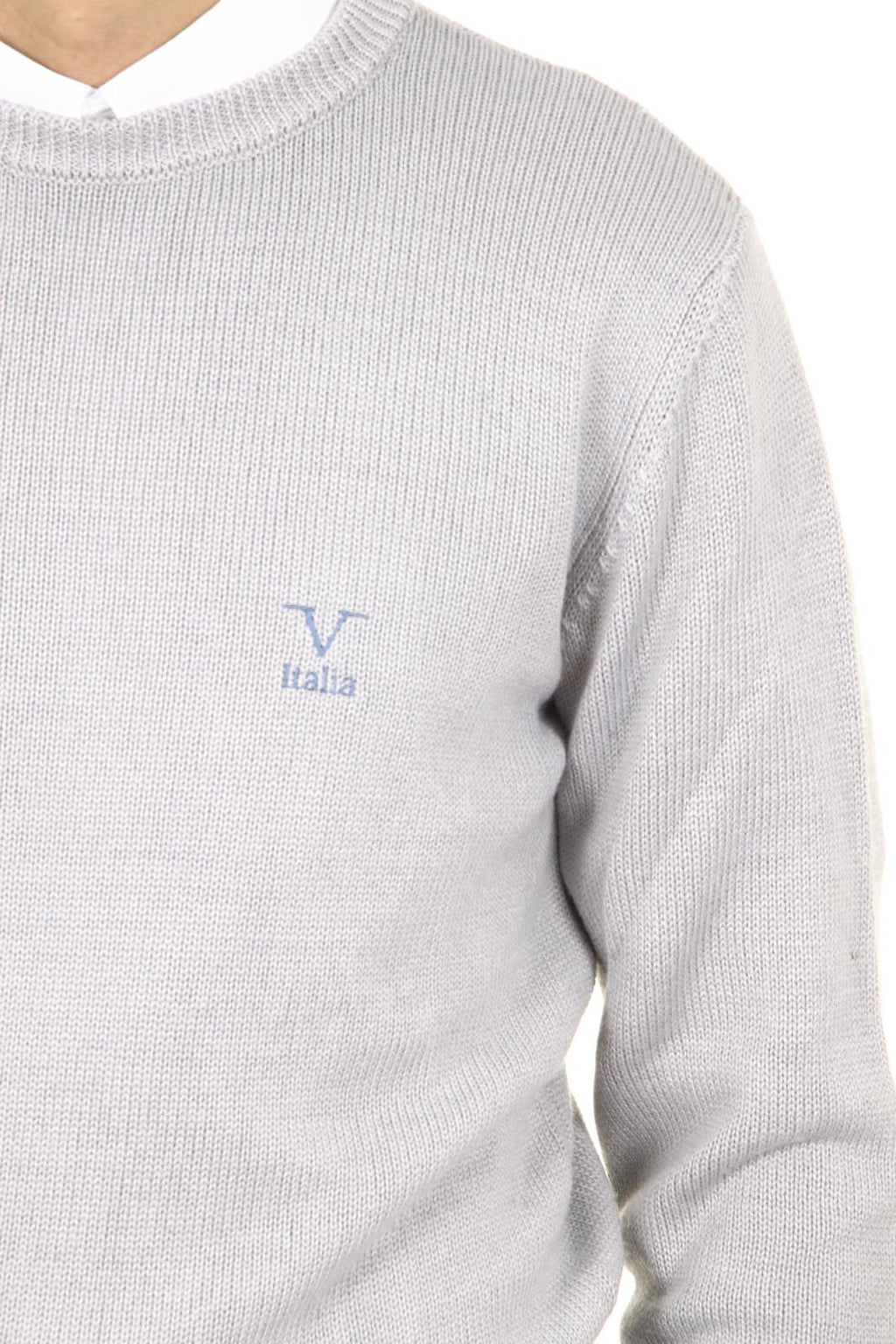 V 1969 Italia jersey cuello redondo hombre 9802 GIROCOLLO GRIGIO MEDIO