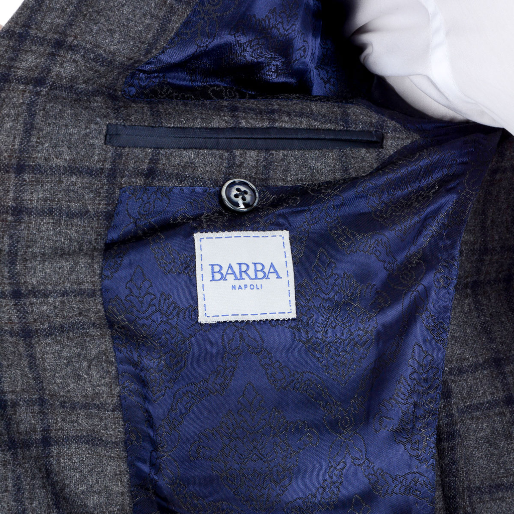 Chaqueta Barba Napoli para hombre de manga larga a cuadros