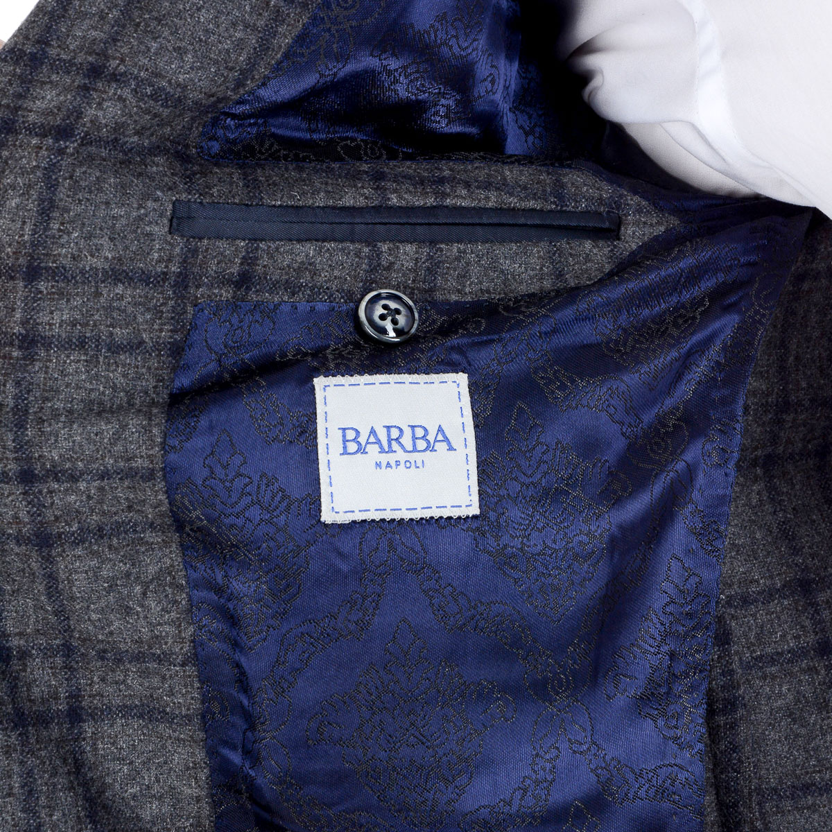 Chaqueta Barba Napoli para hombre de manga larga a cuadros