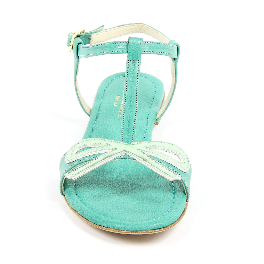 V 1969 Italia Sandalia plana para mujer Verde LISA