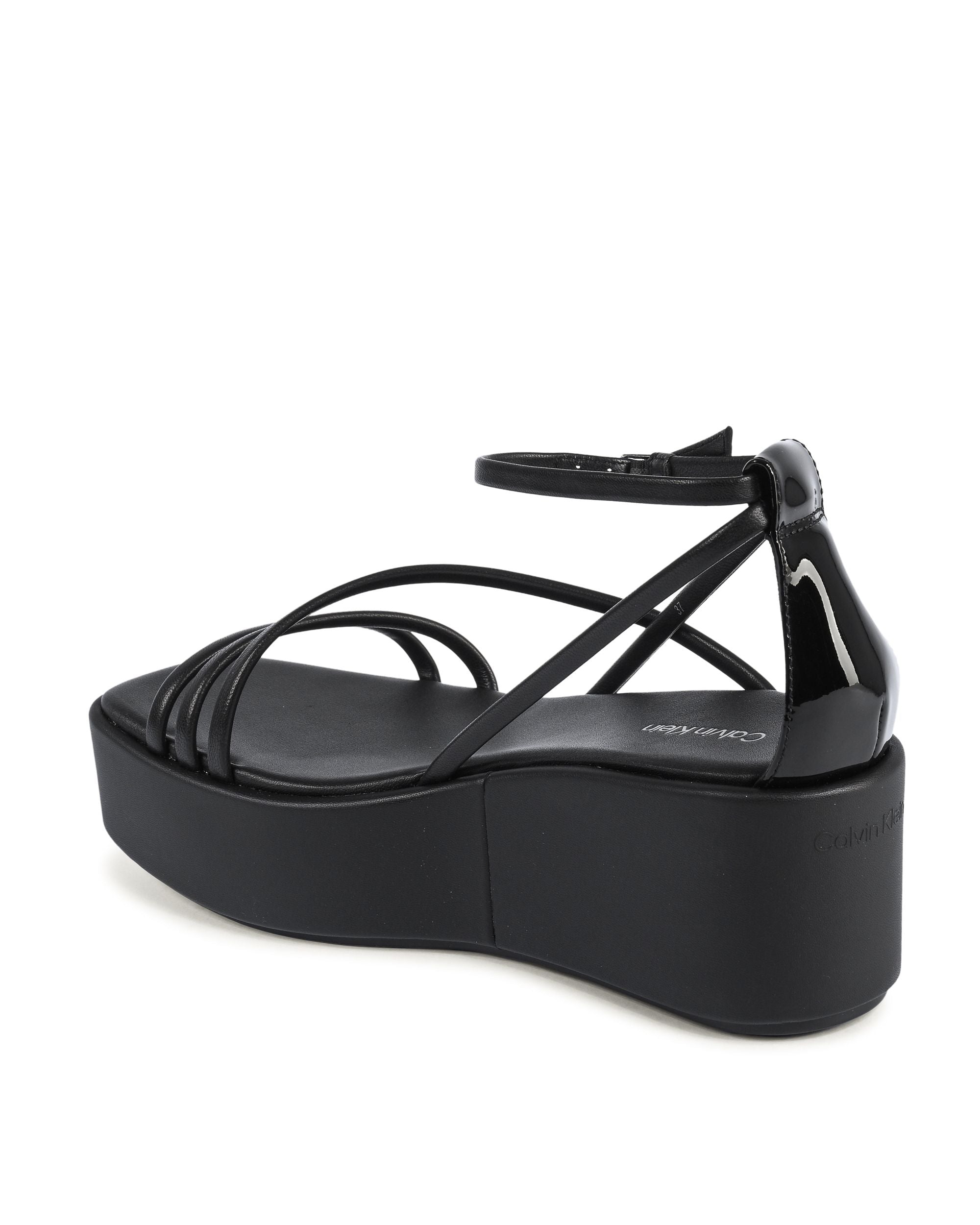 Calvin Klein - Sandalias de cuña para mujer, color negro, HW0HW01949BEH