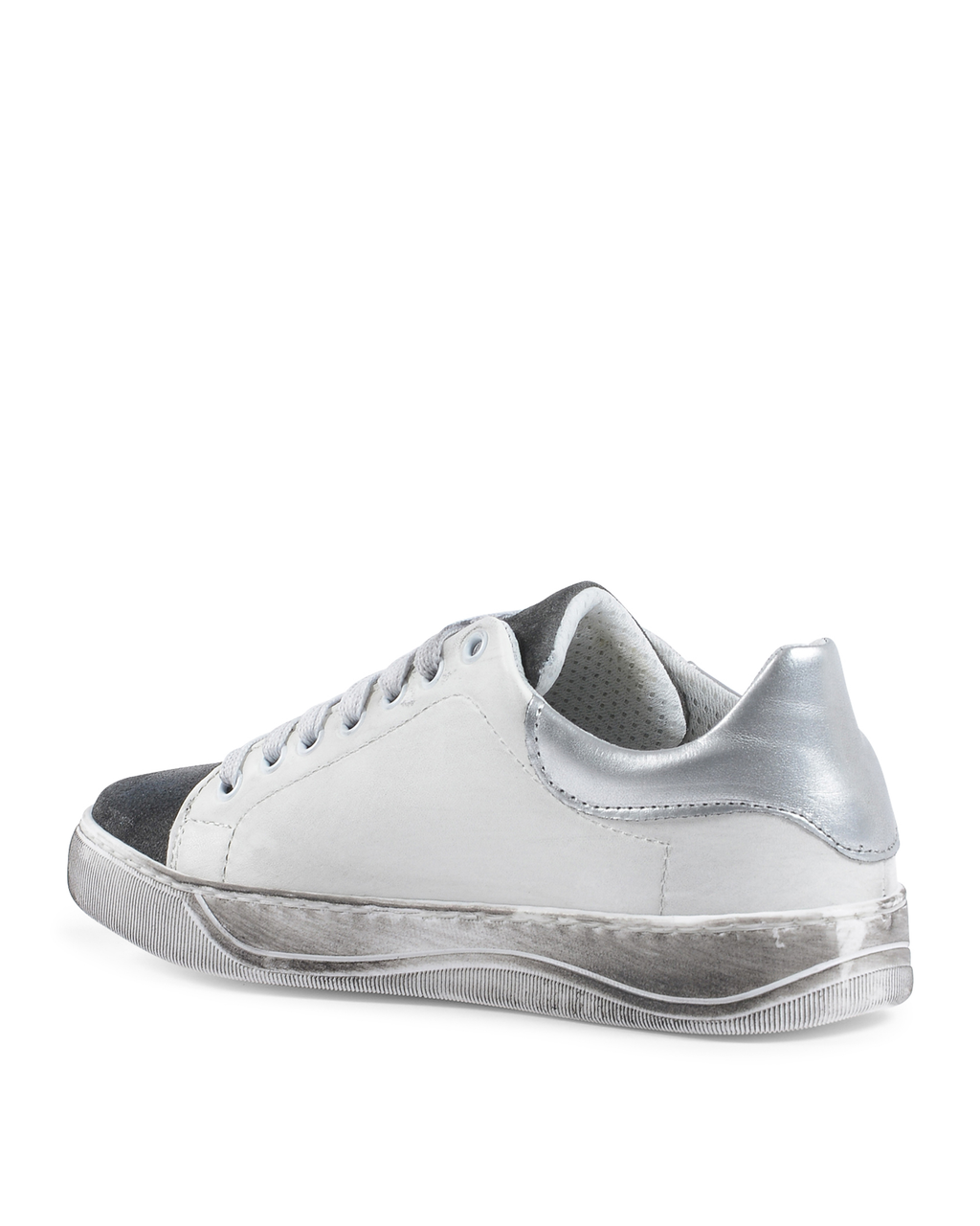 19V69 Italia Womens Sneaker White Grey 718 PELLE BIANCO CAM GRIGIO
