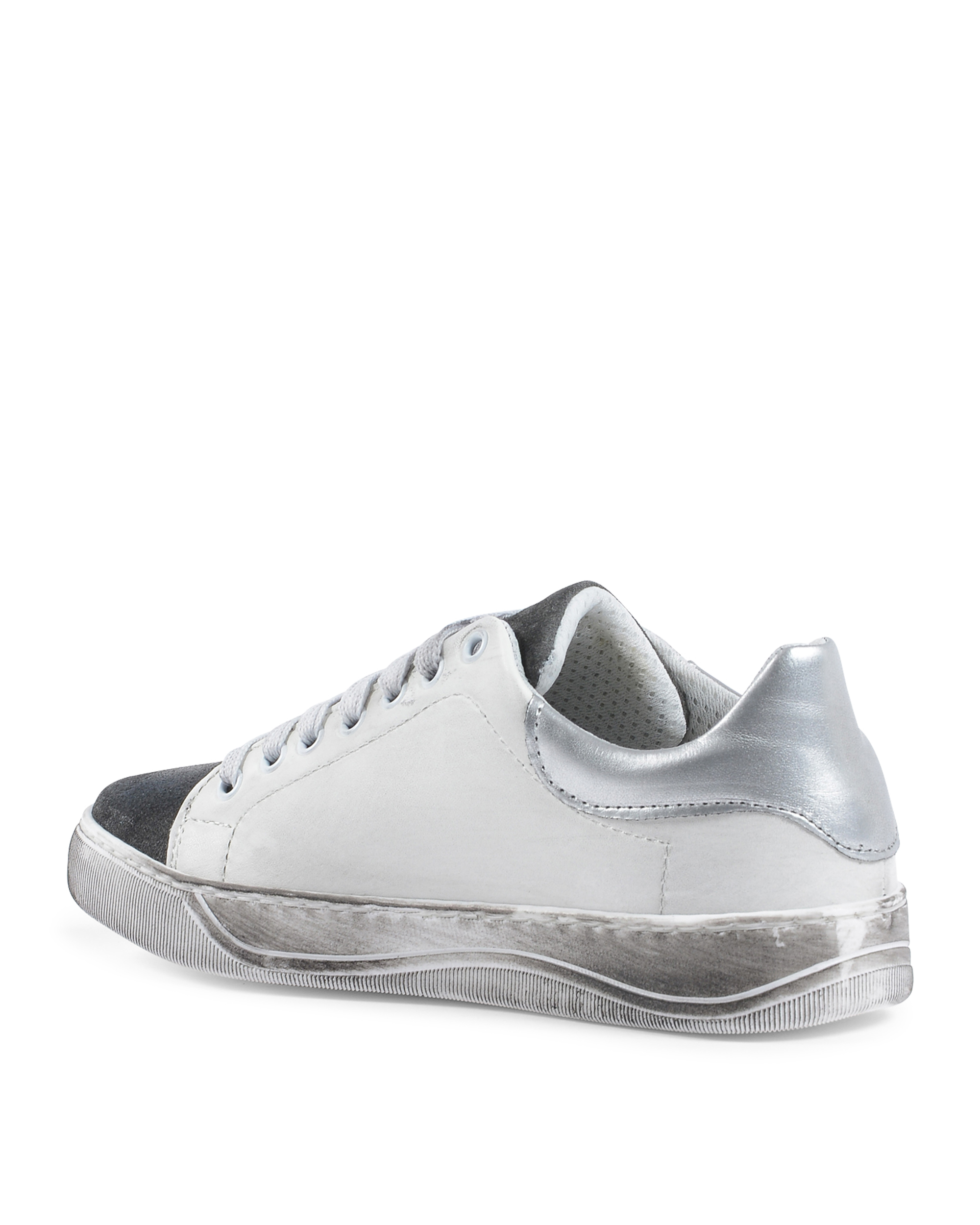 19V69 Italia Womens Sneaker White Grey 718 PELLE BIANCO CAM GRIGIO