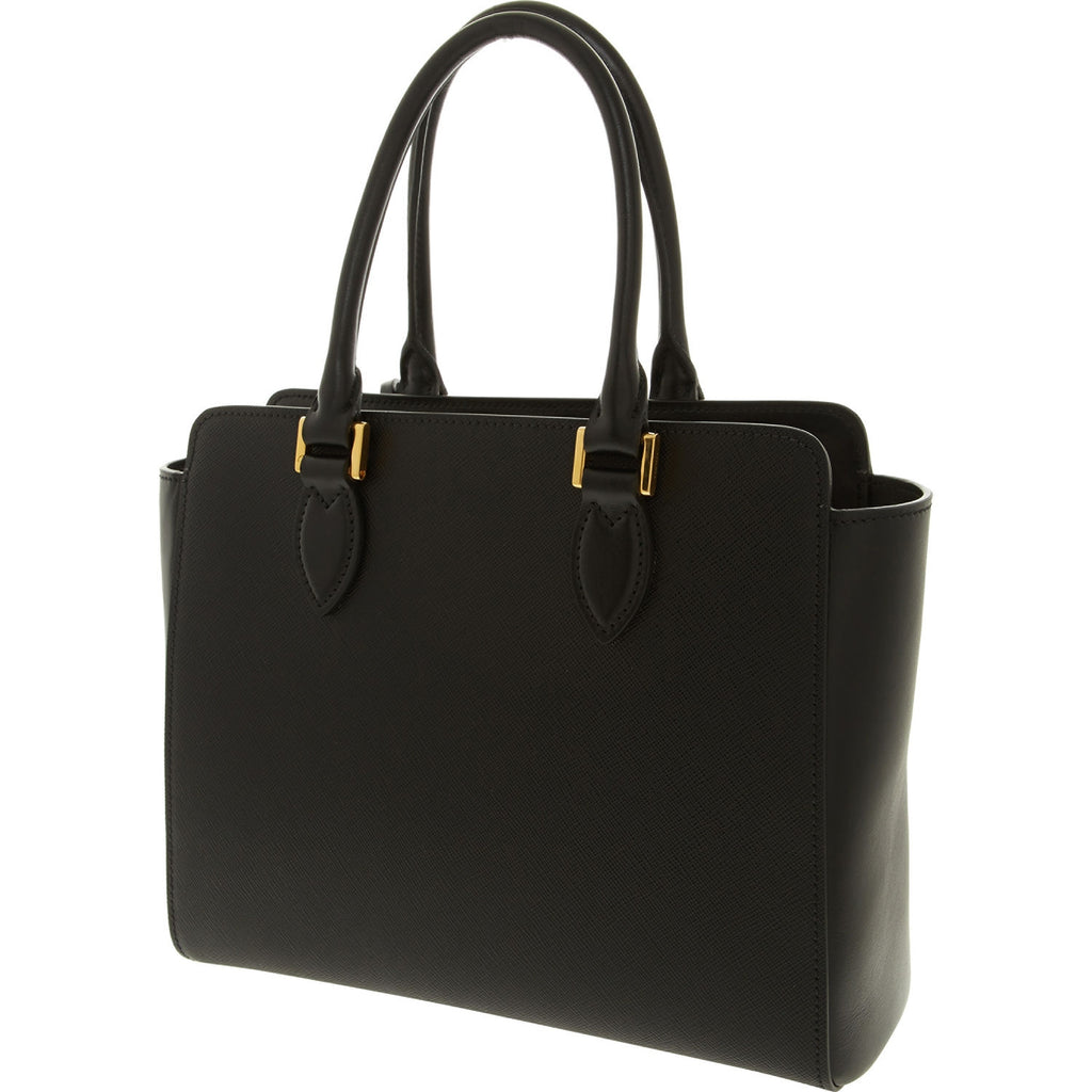 Bolso de hombro Prada de piel Saffiano suave con asa superior en negro
