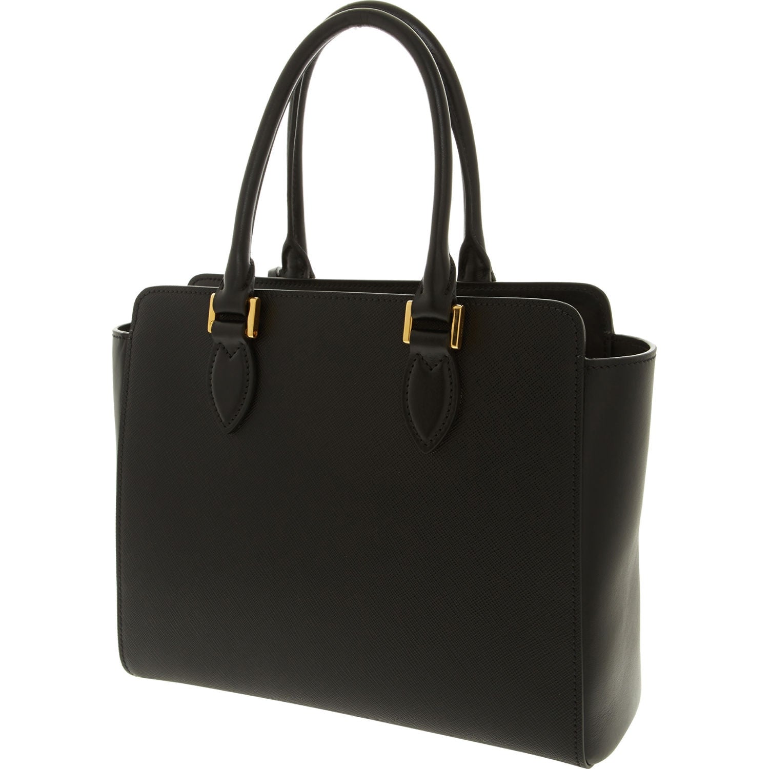 Bolso de hombro Prada de piel Saffiano suave con asa superior en negro