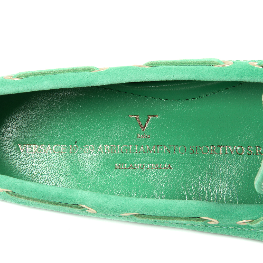 Mocasines V 1969 Italia para mujer, color verde PISA