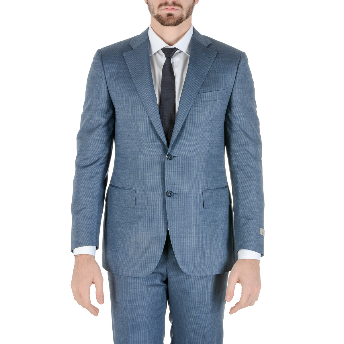 Canali Mens Suit Long Sleeves Light Blue