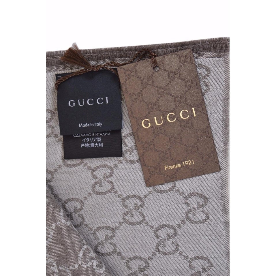 Bufanda Gucci para hombre 70x195 marrón claro