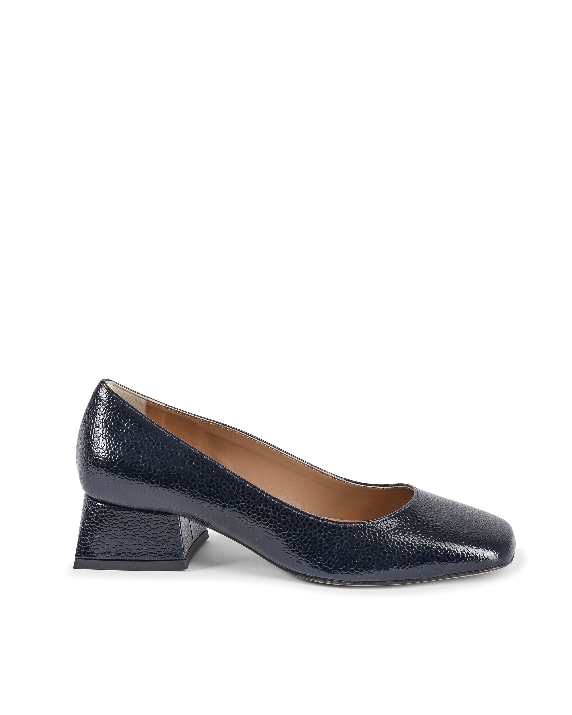 19V69 Italia Womens Heeled Ballerina SOFIA BOTTALATO BLU SCURO