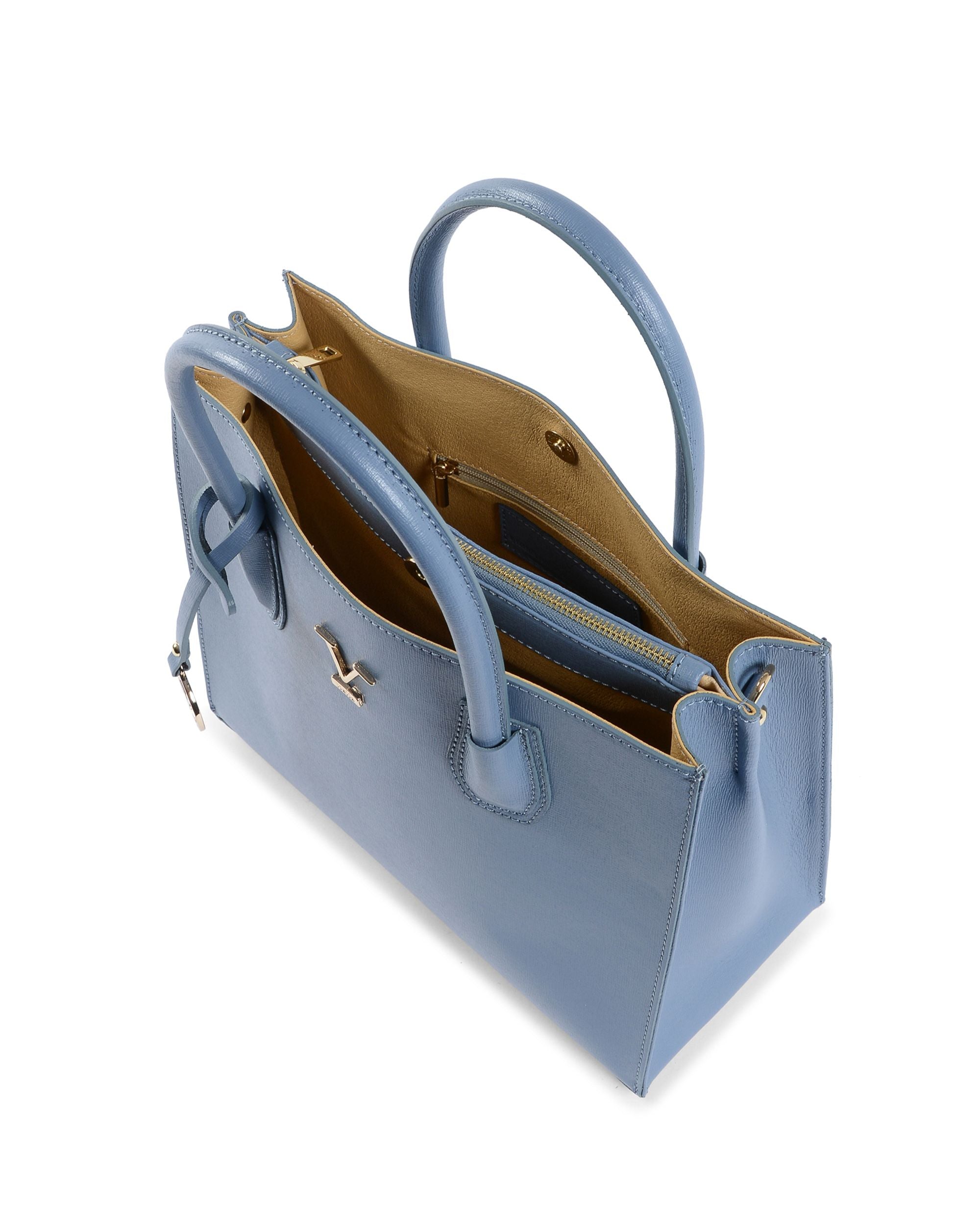Bolso de mano para mujer V Italia azul claro BE10275 52 SAFFIANO COLLINA