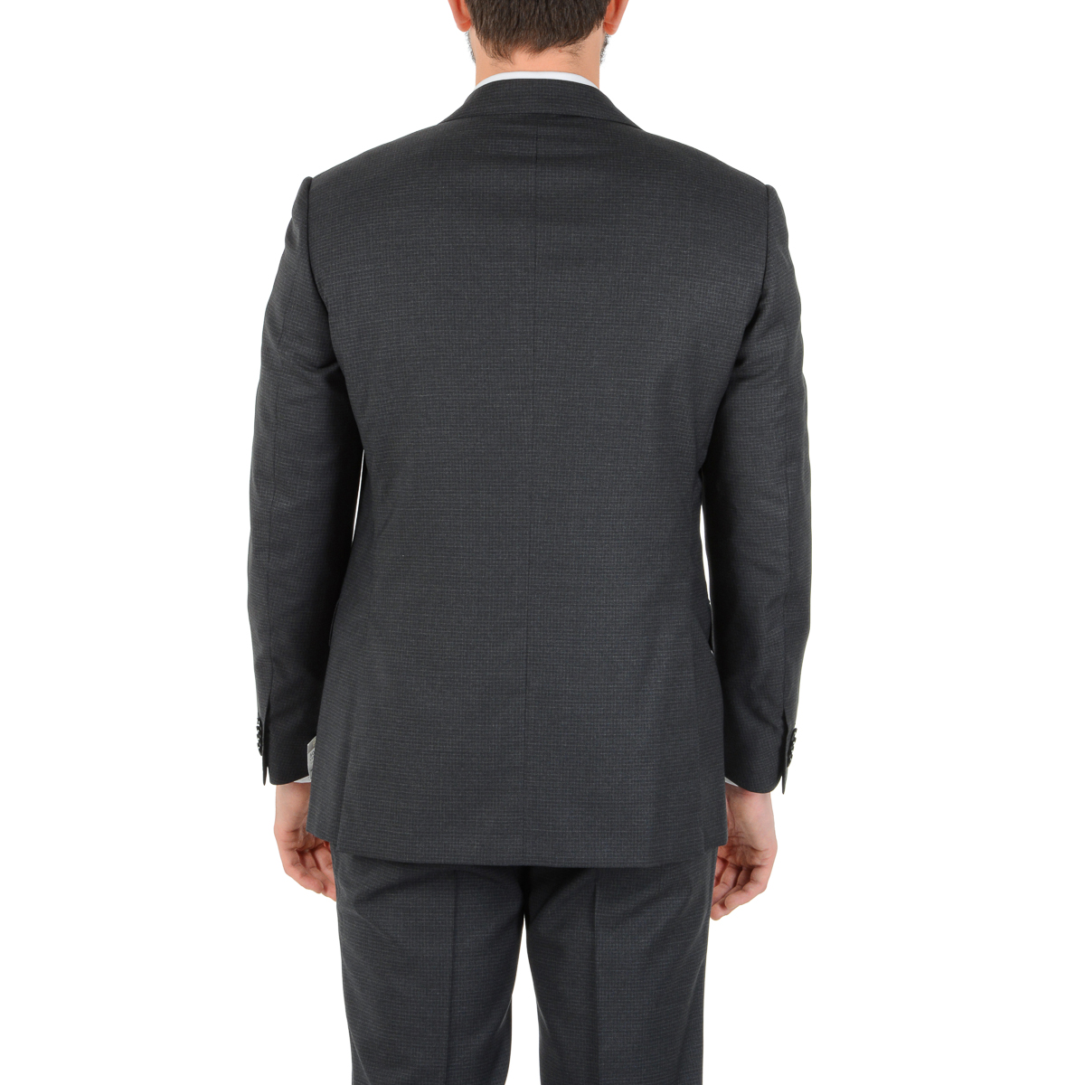 Corneliani Mens Suit Long Sleeves Dark Grey Super 130's