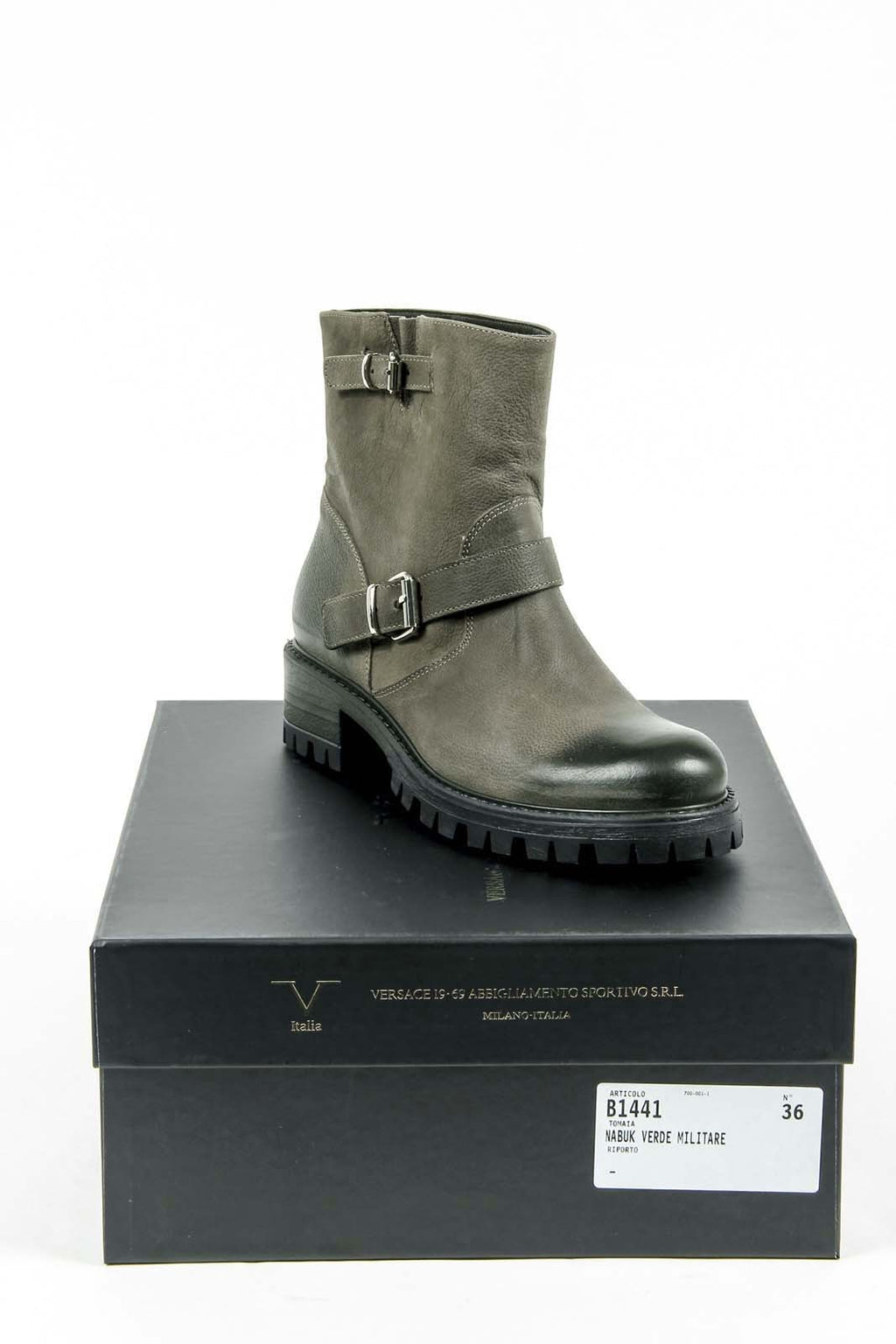 Bota corta Mujer V 1969 Italia B1441 NABUK VERDE MILITARE