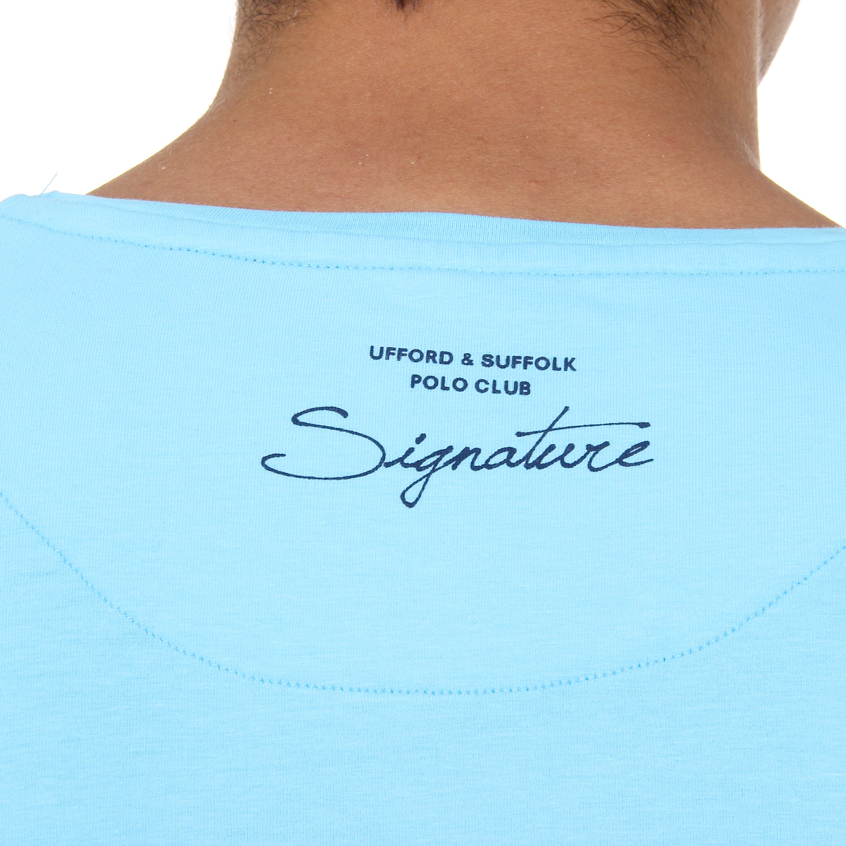 Camiseta de hombre Ufford & Suffolk Polo Club, manga corta, cuello redondo, US027, azul