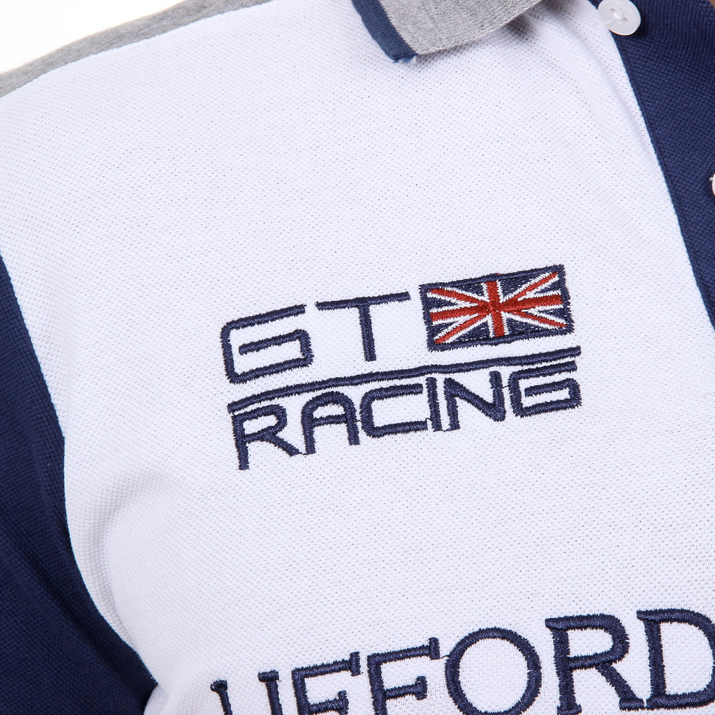 Polo Ufford & Suffolk Polo Club para hombre, manga corta, US001, blanco