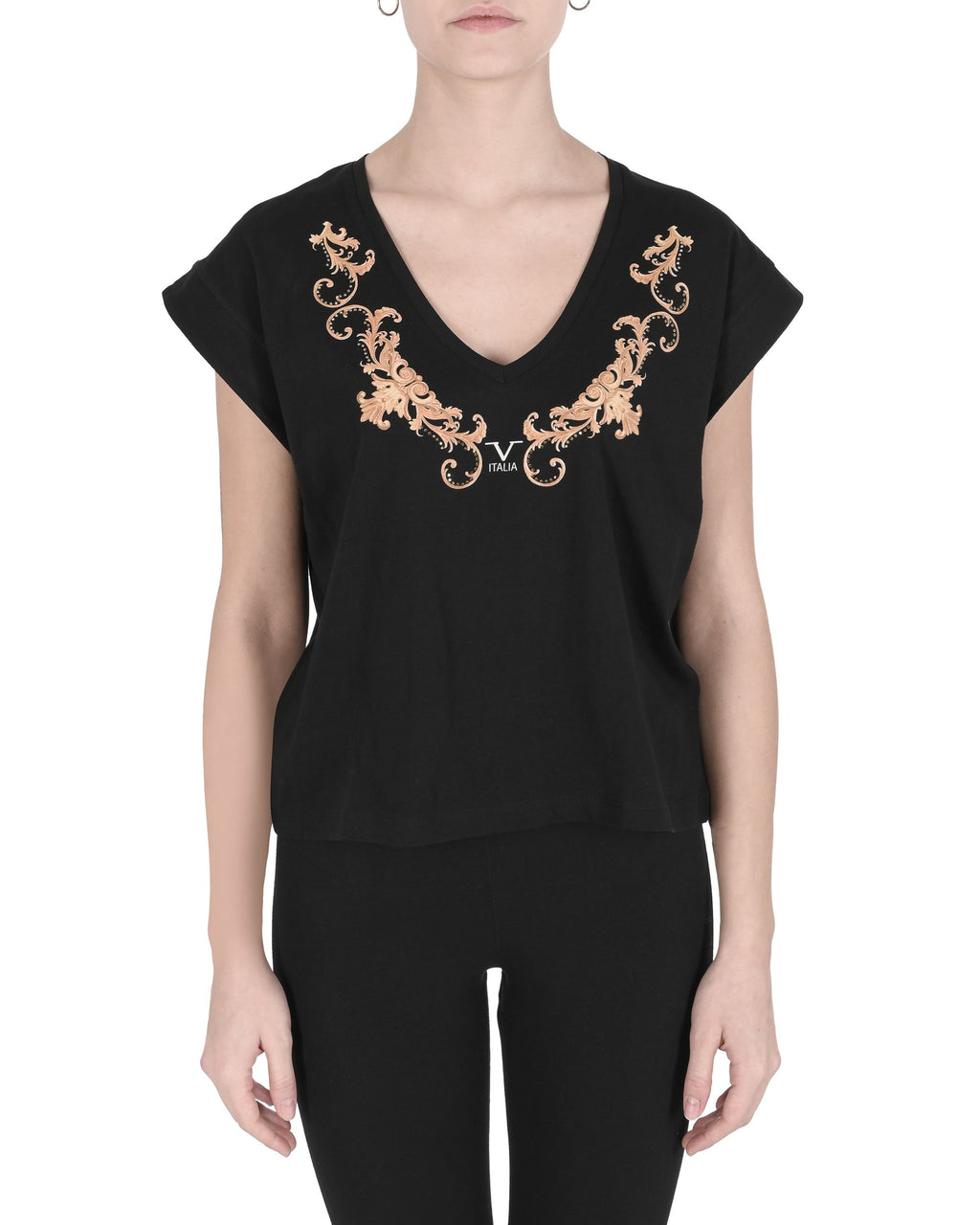 Camiseta Italia para mujer 19V69 SIA NEGRA