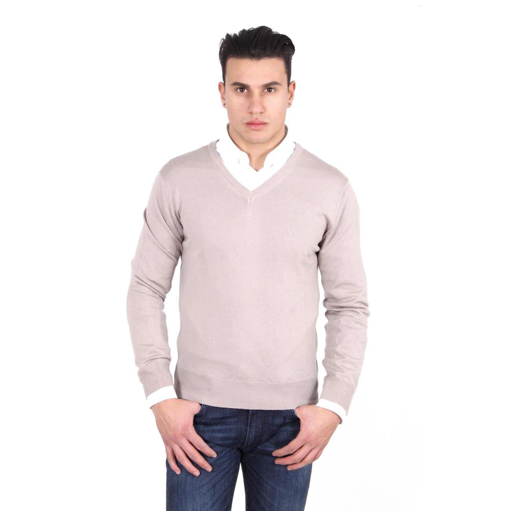 V 1969 Italia Jersey con cuello de pico para hombre 9801 SCOLLO V SABBIA
