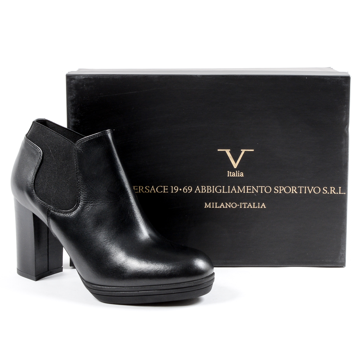V 1969 Italia - Botines de tacón para mujer, color negro, GRACY