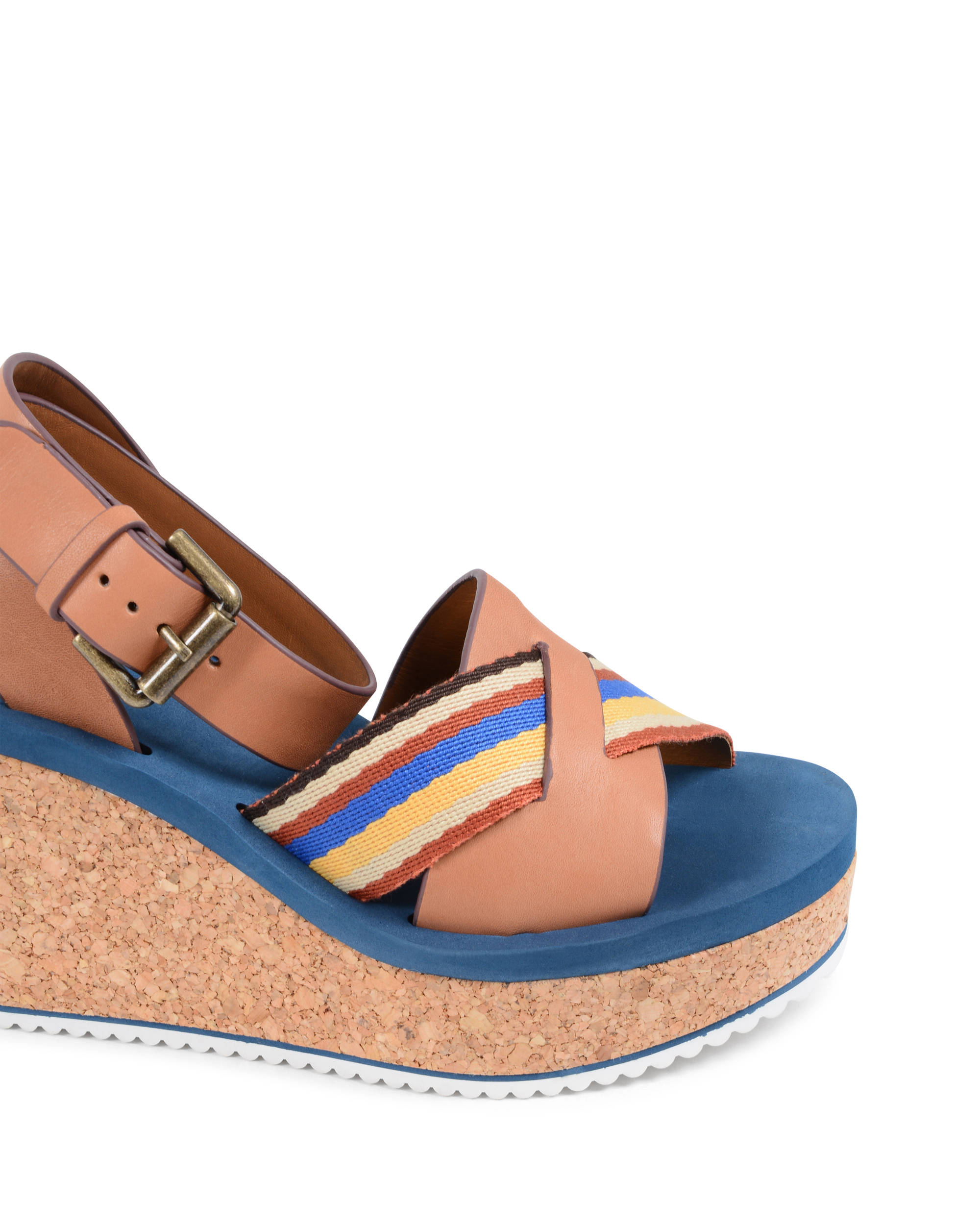 ChloÃ¨ Womens Wedge Sandal Multicolor SB30144 CUOIO MULTI