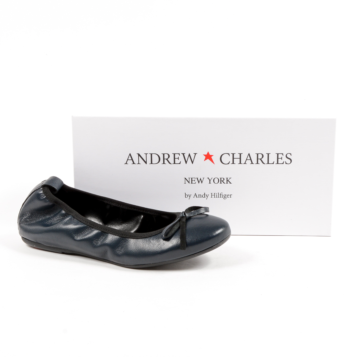 Andrew Charles Womens Soft Ballerina Dark Blue GWEN