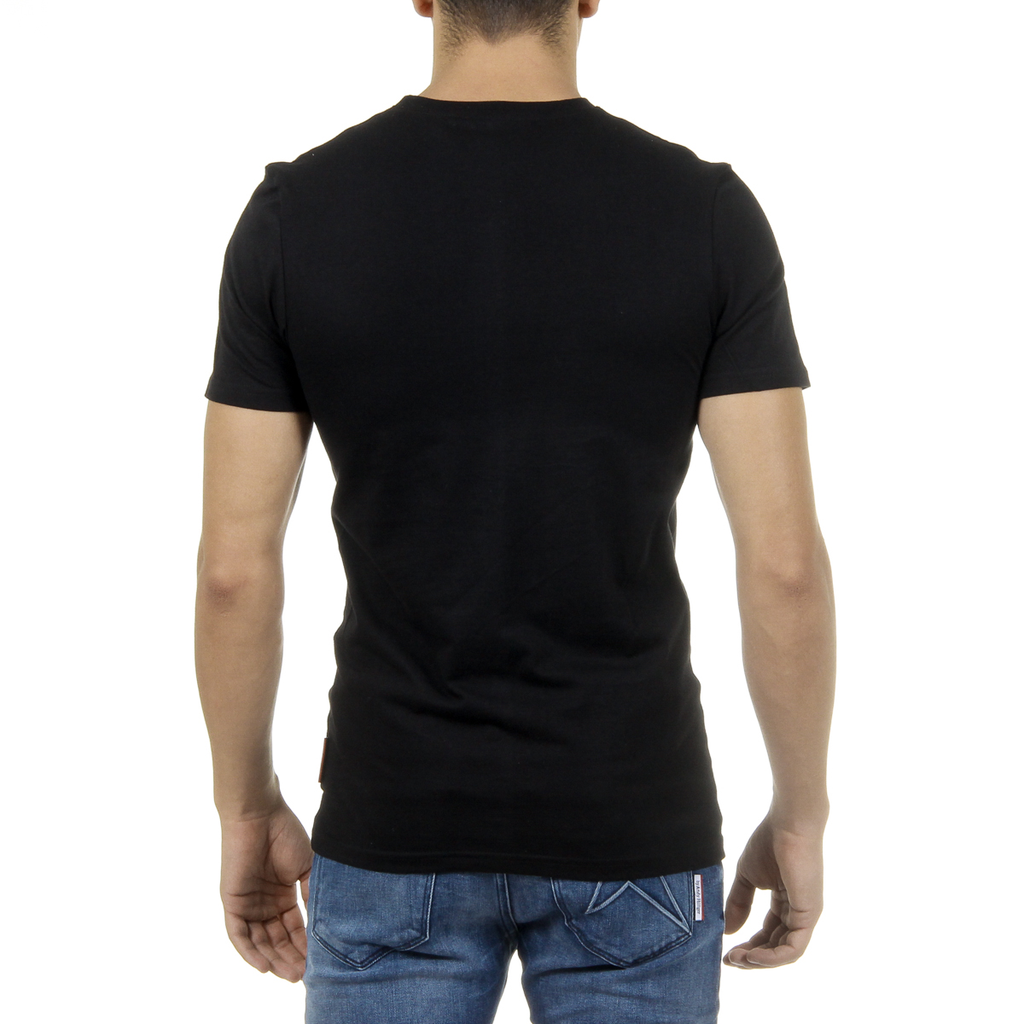 Camiseta Andrew Charles para hombre, manga corta, cuello redondo, negra, KEITA