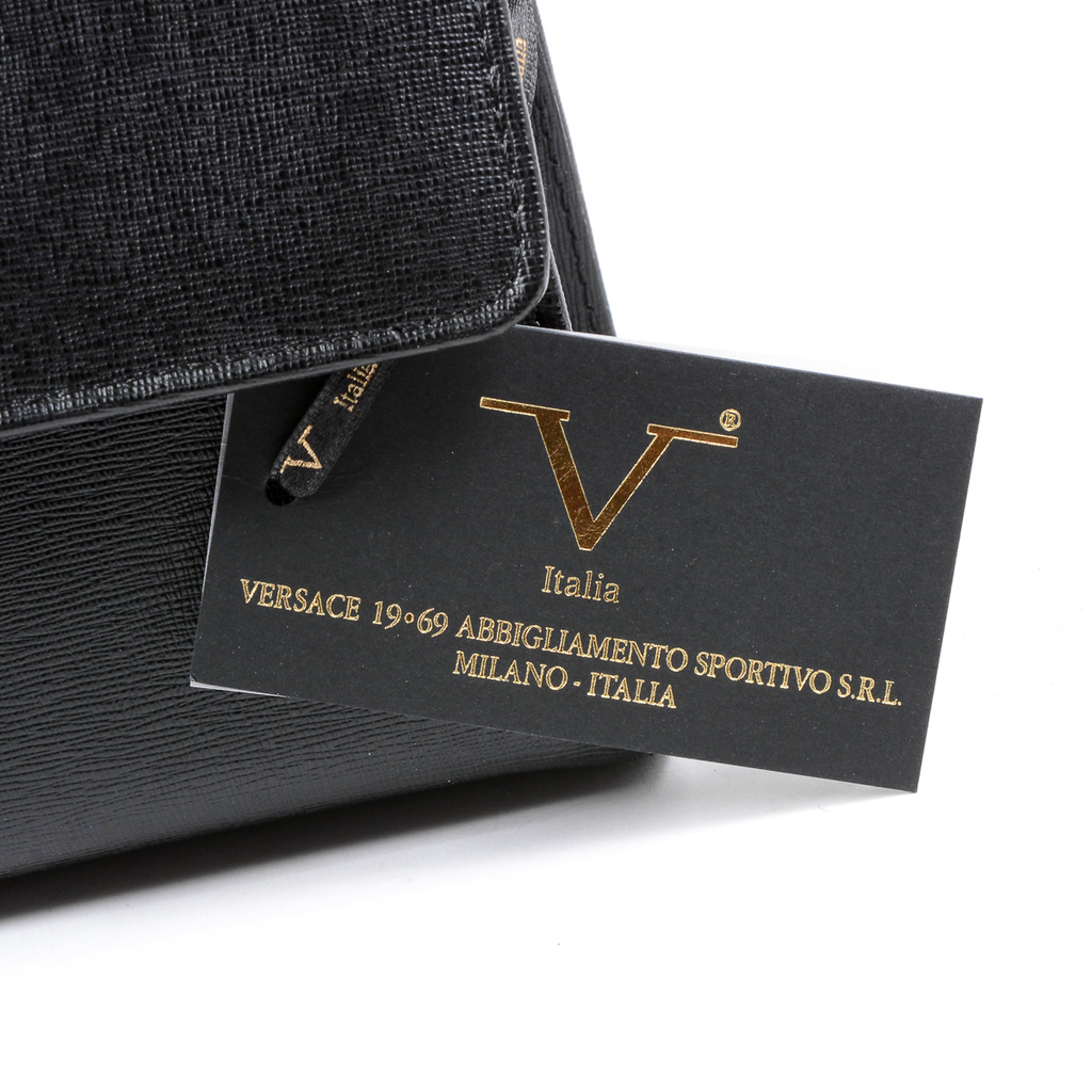 Bolso de mano para mujer V 1969 Italia, color negro, Panamá