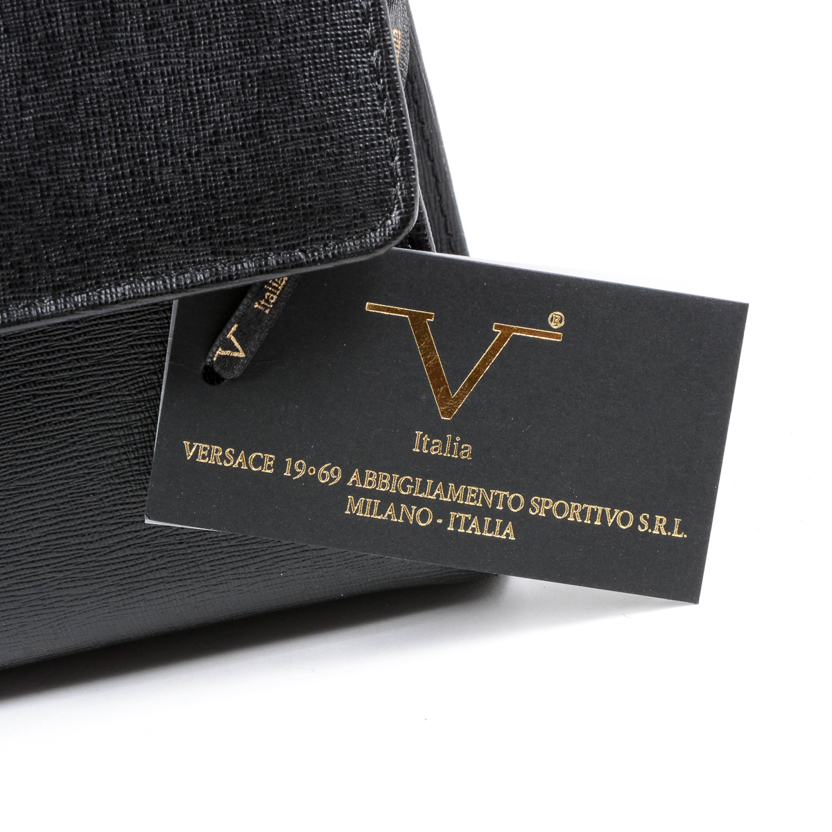 Bolso de mano para mujer V 1969 Italia, color negro, Panamá
